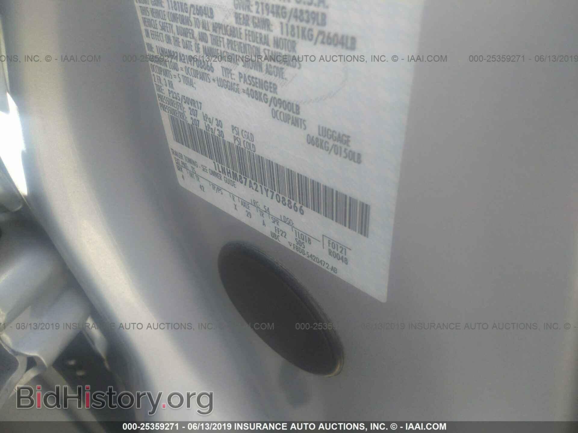 2001 LINCOLN LS - VIN: 1LNHM87A21Y708866 - Фото 9