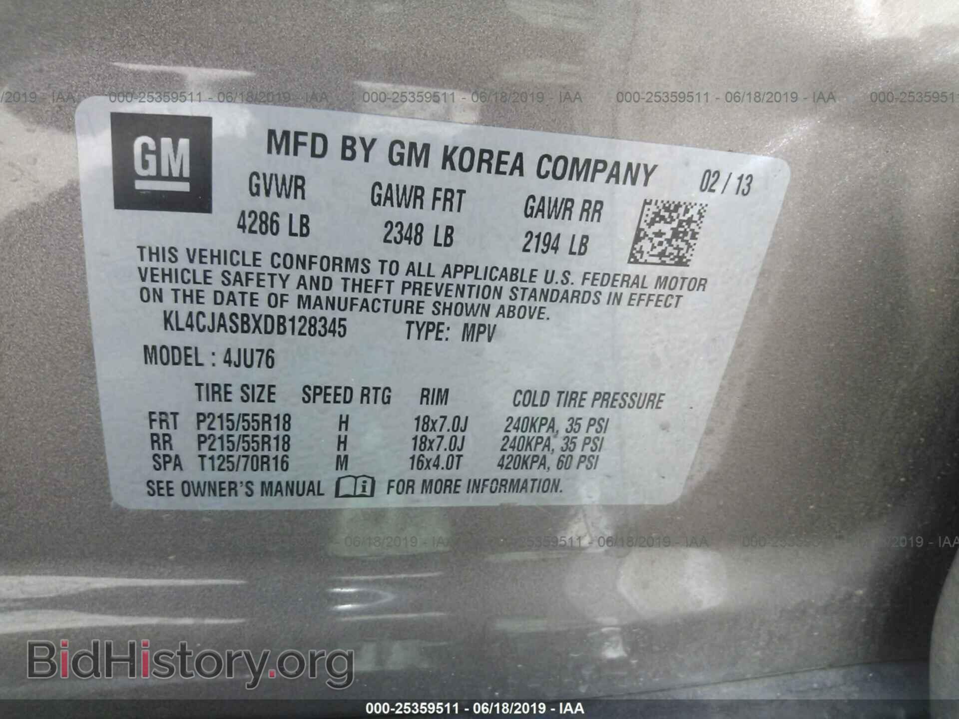 2013 BUICK ENCORE - VIN: KL4CJASBXDB128345 - Фото 9