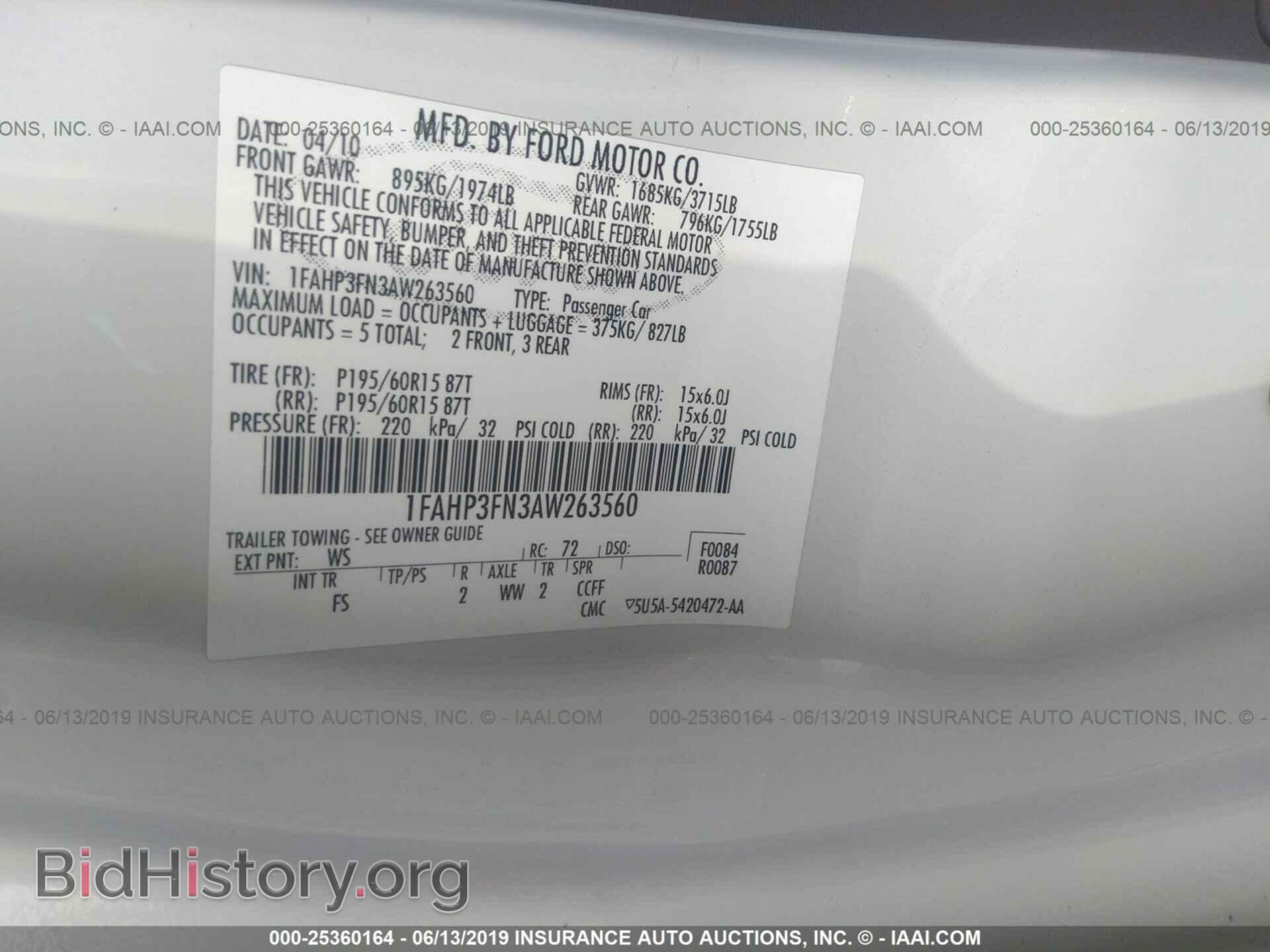 2010 FORD FOCUS - VIN: 1FAHP3FN3AW263560 - Фото 9