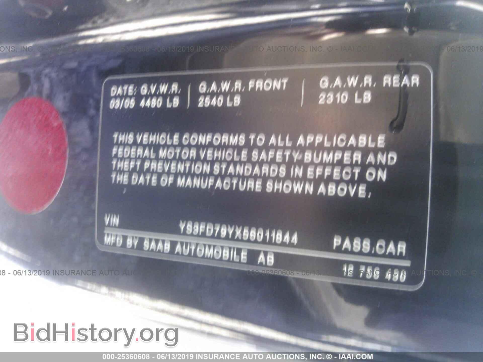2005 SAAB 9-3 - VIN: YS3FD79YX56011844 - Фото 9