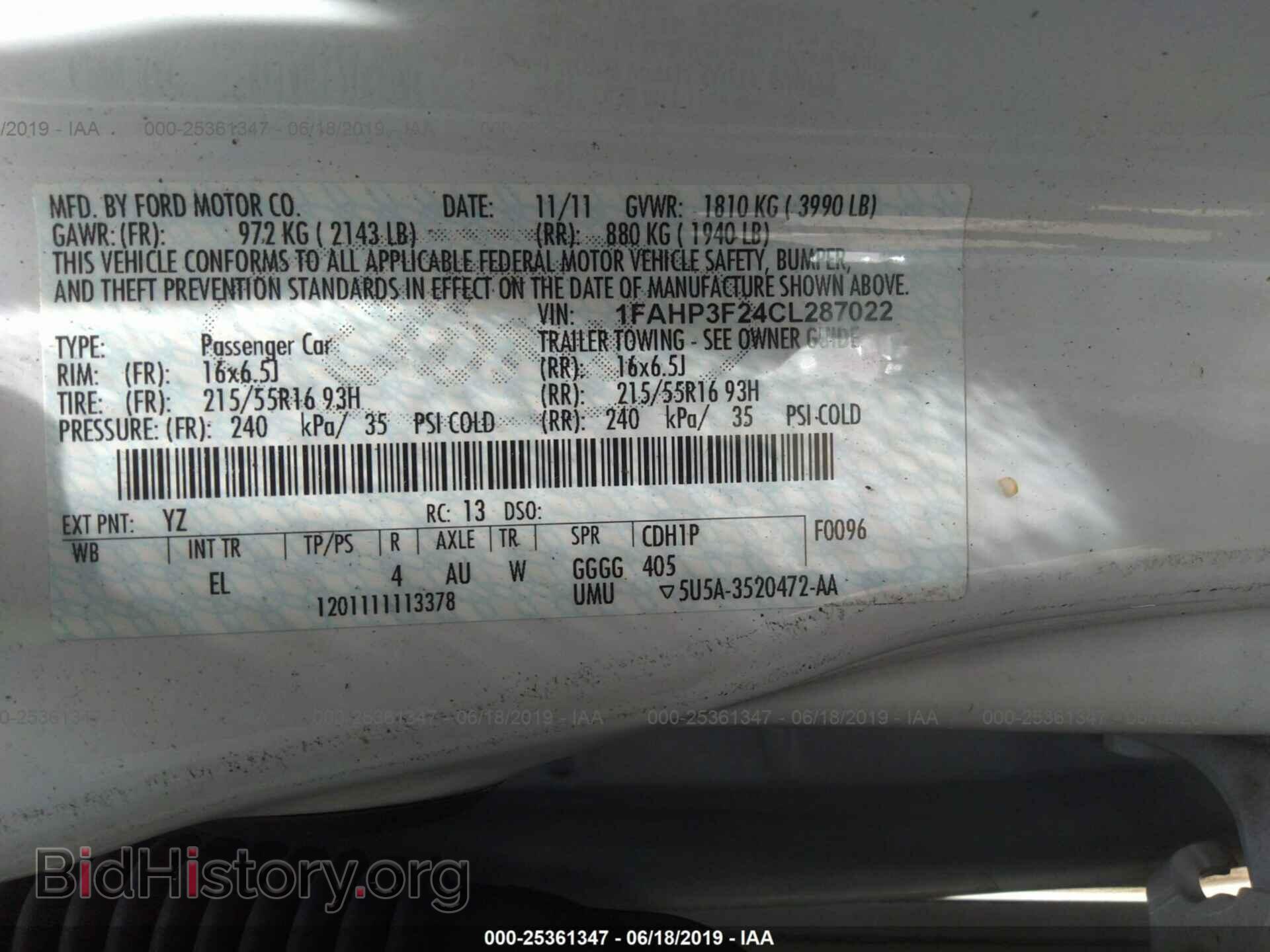 2012 FORD FOCUS - VIN: 1FAHP3F24CL287022 - Photo 9
