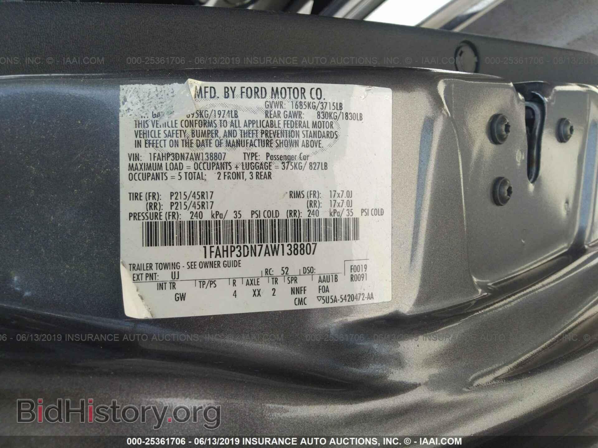 2010 FORD FOCUS - VIN: 1FAHP3DN7AW138807 - Фото 9