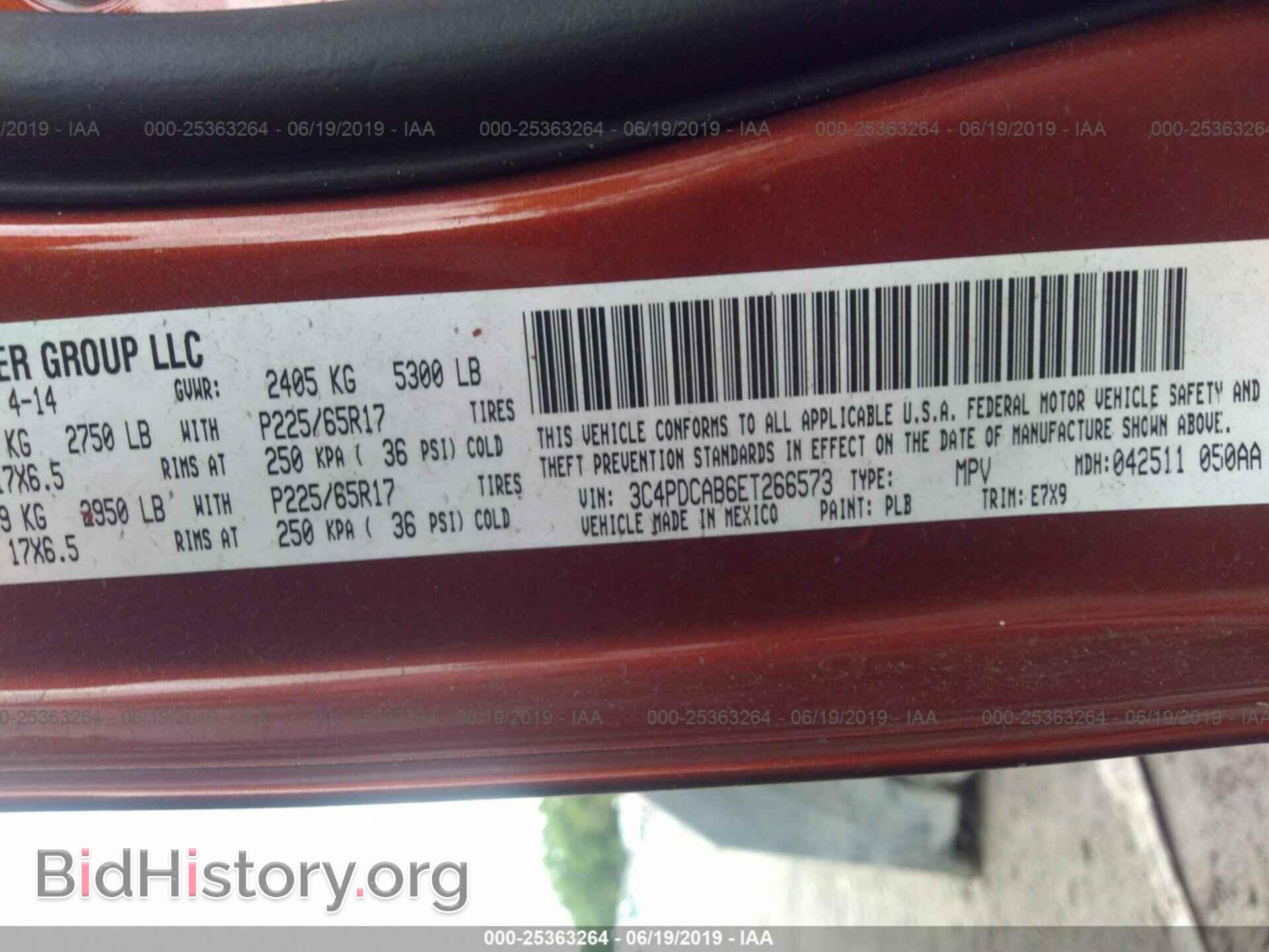 2014 DODGE JOURNEY - VIN: 3C4PDCAB6ET266573 - Фото 9