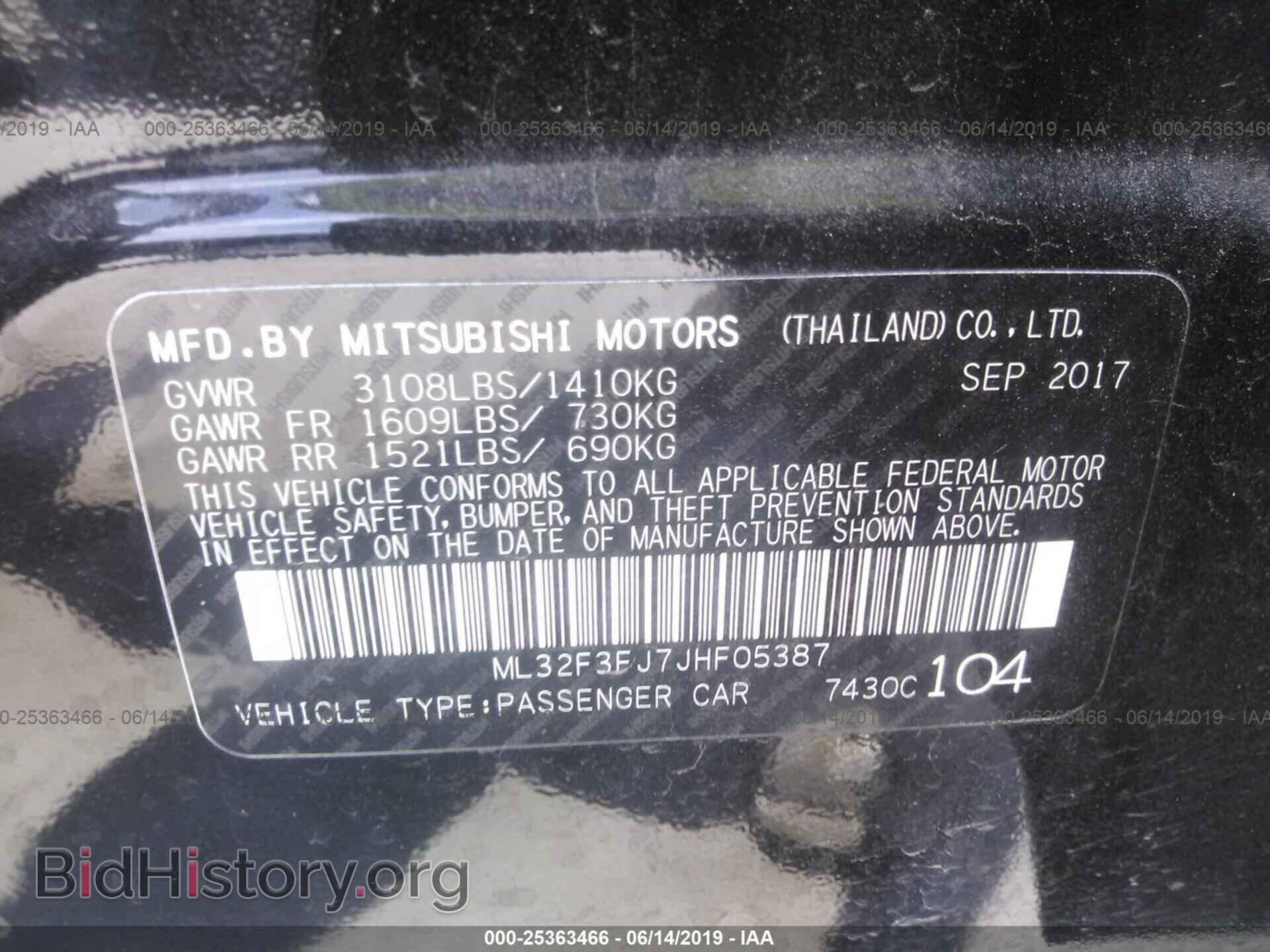 2018 MITSUBISHI MIRAGE - VIN: ML32F3FJ7JHF05387 - Фото 9