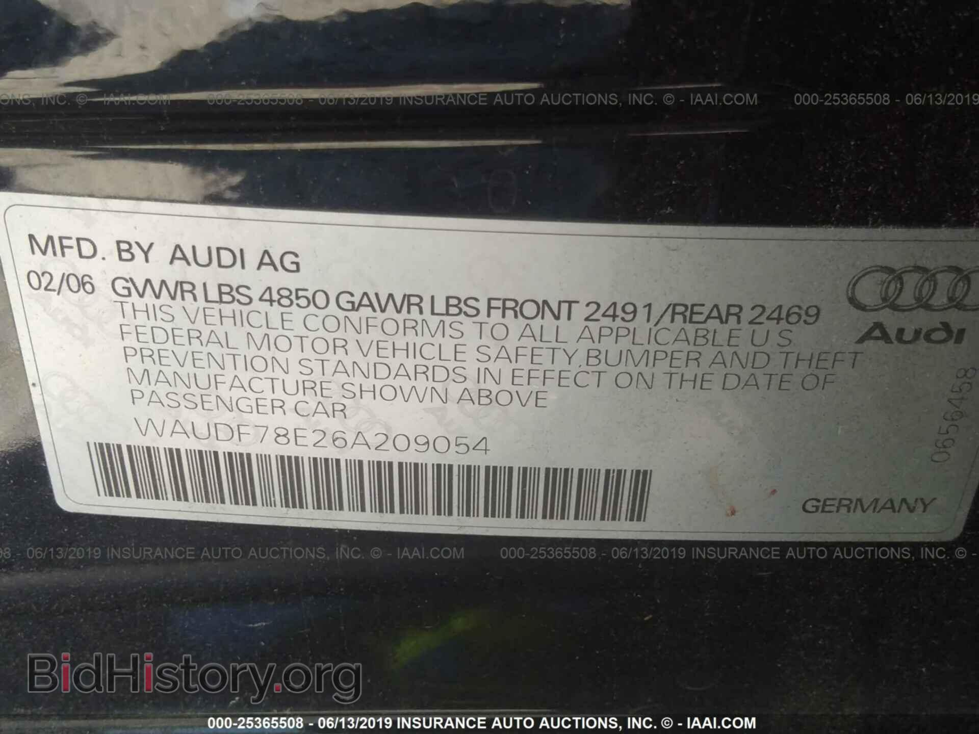 2006 Audi A4 - VIN: WAUDF78E26A209054 - Фото 9
