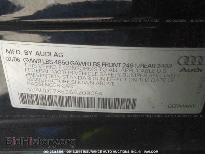 2006 Audi A4 (VIN WAUDF78E26A209054) — фото 9 из 10