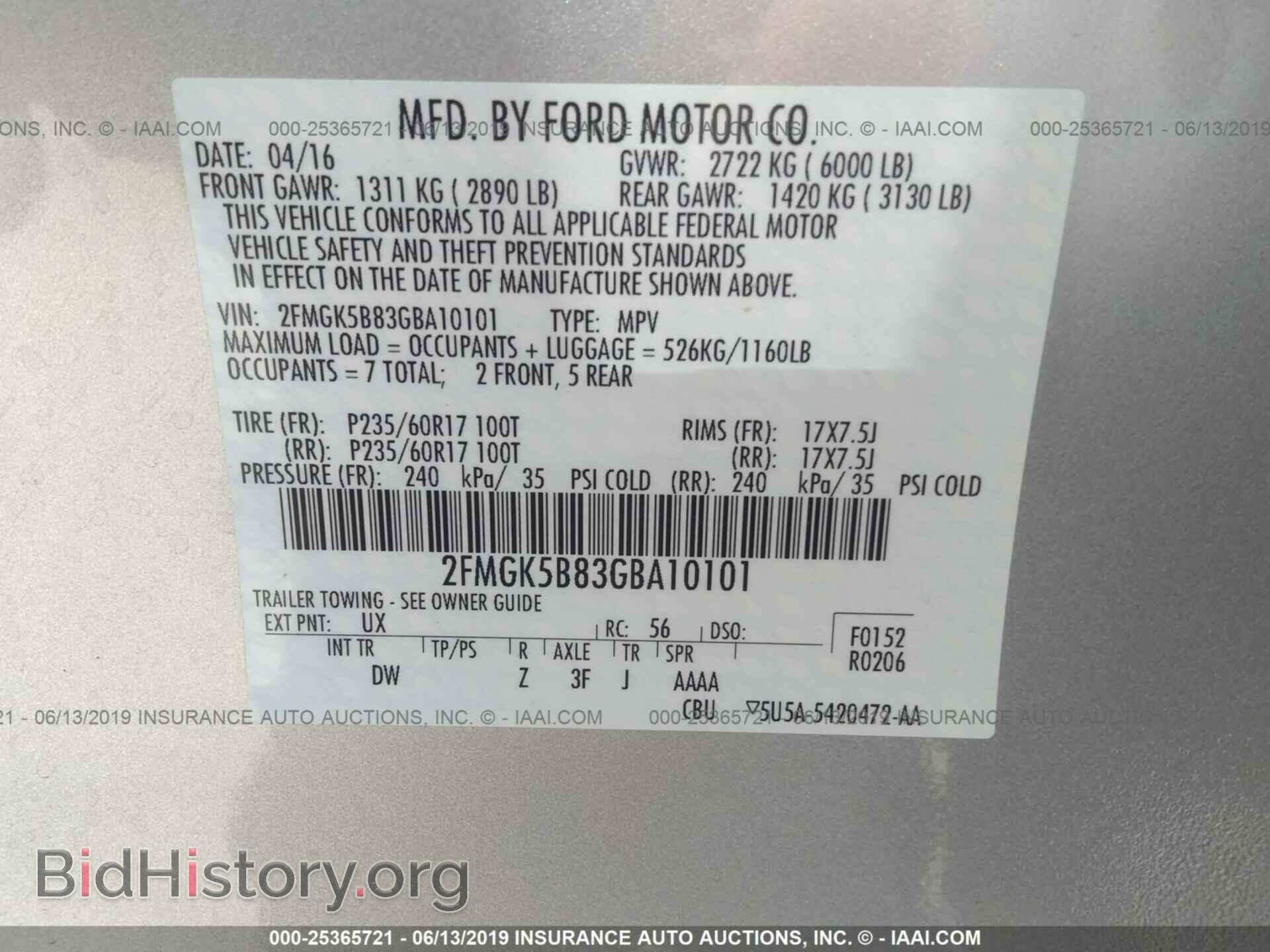 2016 FORD FLEX - VIN: 2FMGK5B83GBA10101 - Photo 9