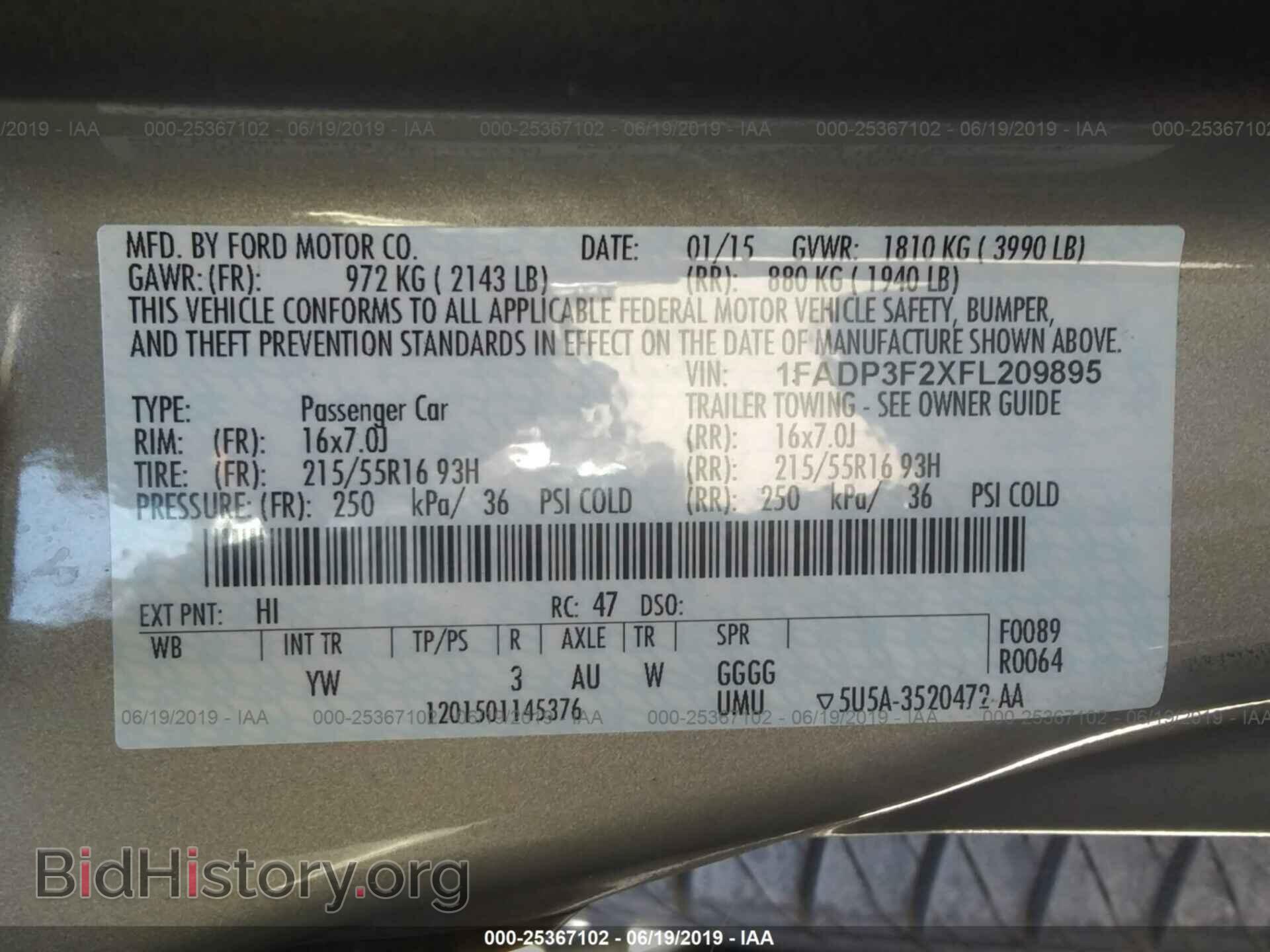 2015 FORD FOCUS - VIN: 1FADP3F2XFL209895 - Photo 9