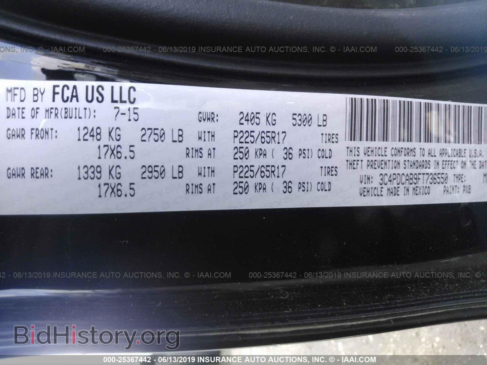 2015 DODGE JOURNEY - VIN: 3C4PDCAB9FT736550 - Photo 9