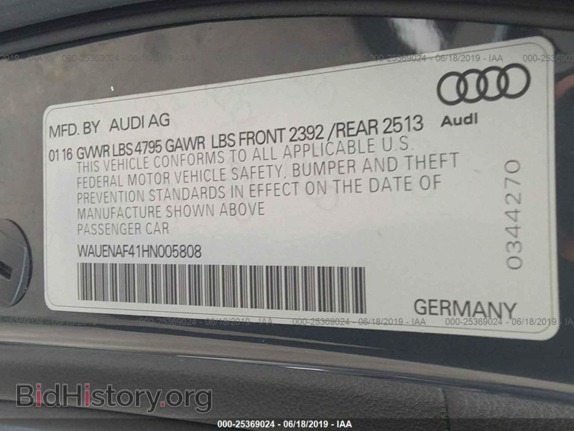 2017 AUDI A4 - VIN: WAUENAF41HN005808 - Photo 9