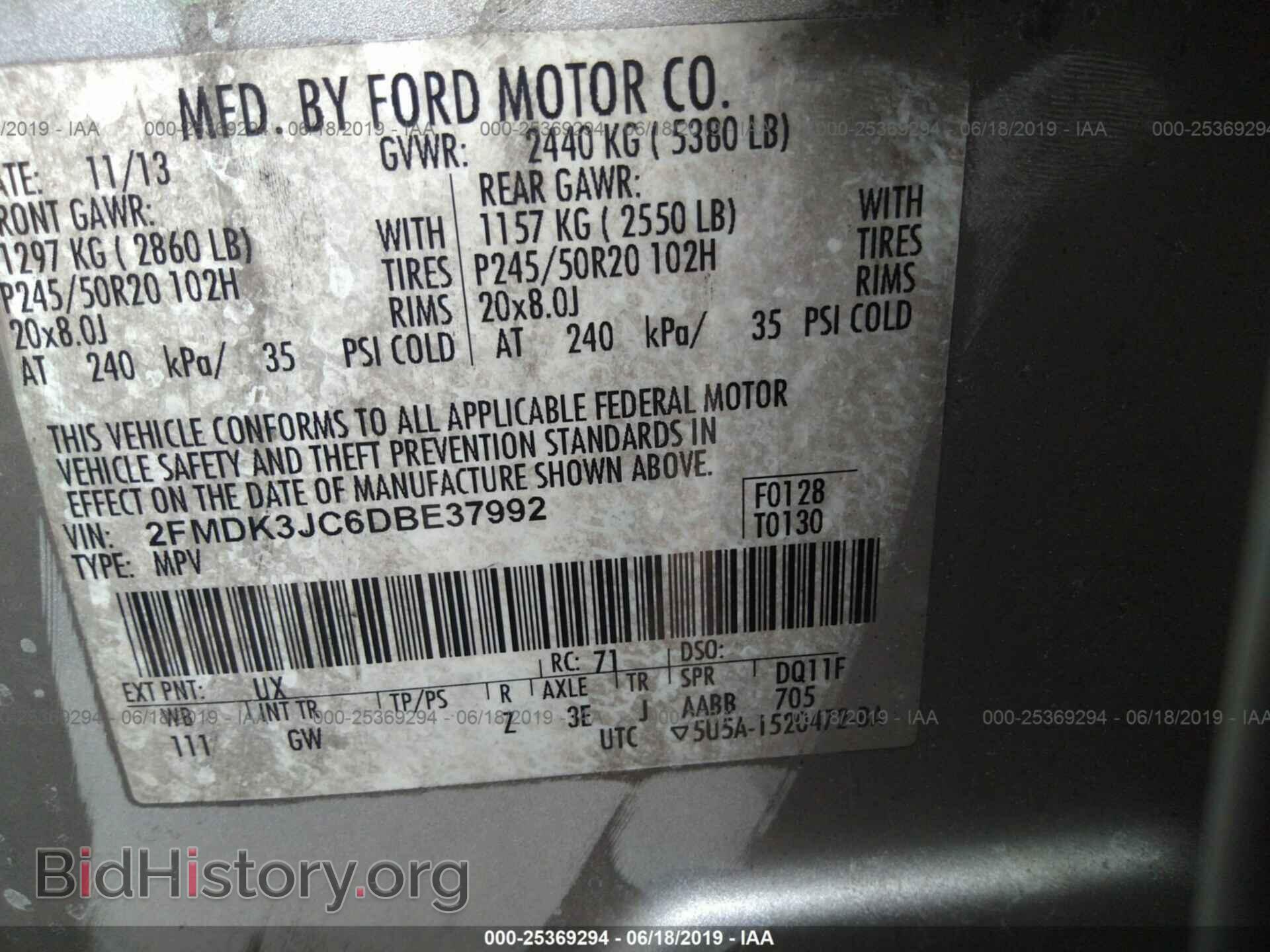 2013 FORD EDGE - VIN: 2FMDK3JC6DBE37992 - Photo 9