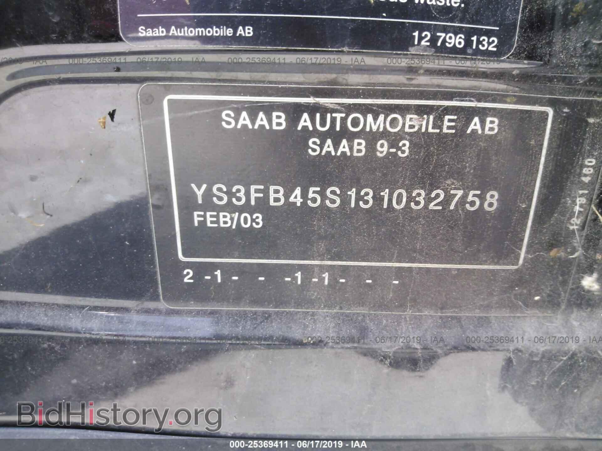 2003 SAAB 9-3 - VIN: YS3FB45S131032758 - Photo 9