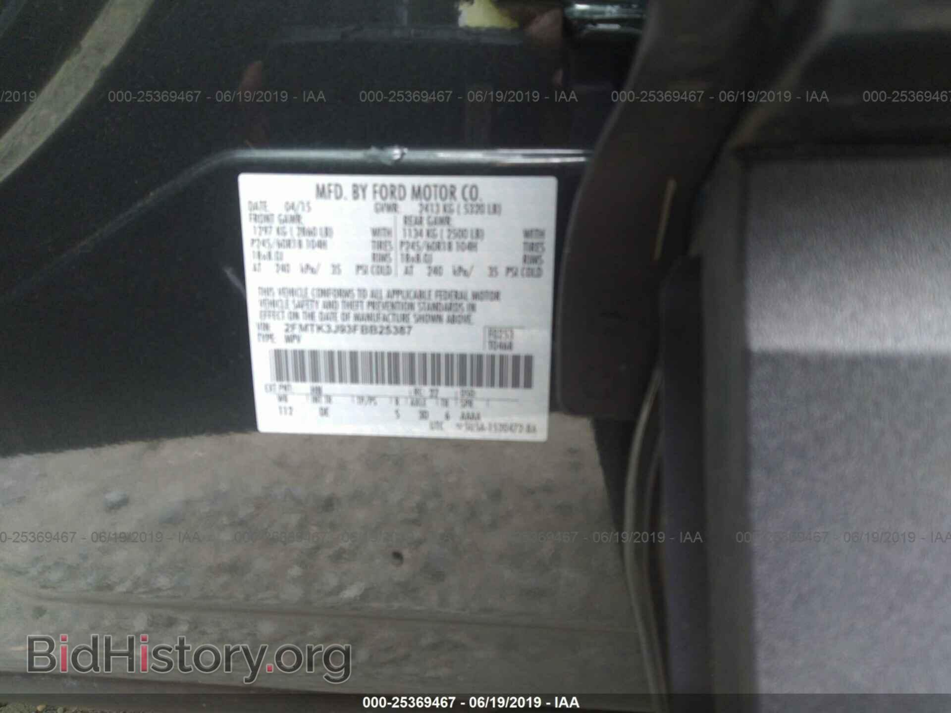 2015 FORD EDGE - VIN: 2FMTK3J93FBB25387 - Фото 9