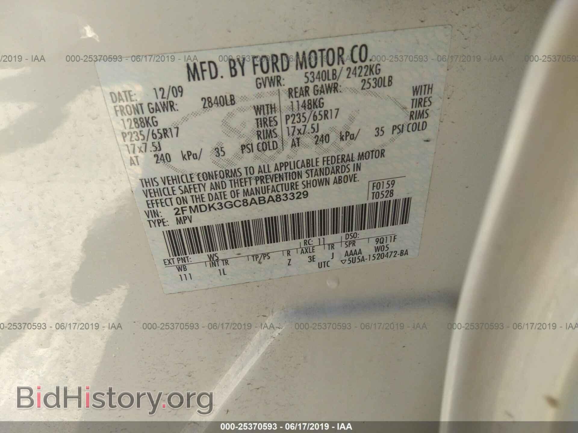 2010 FORD EDGE - VIN: 2FMDK3GC8ABA83329 - Фото 9