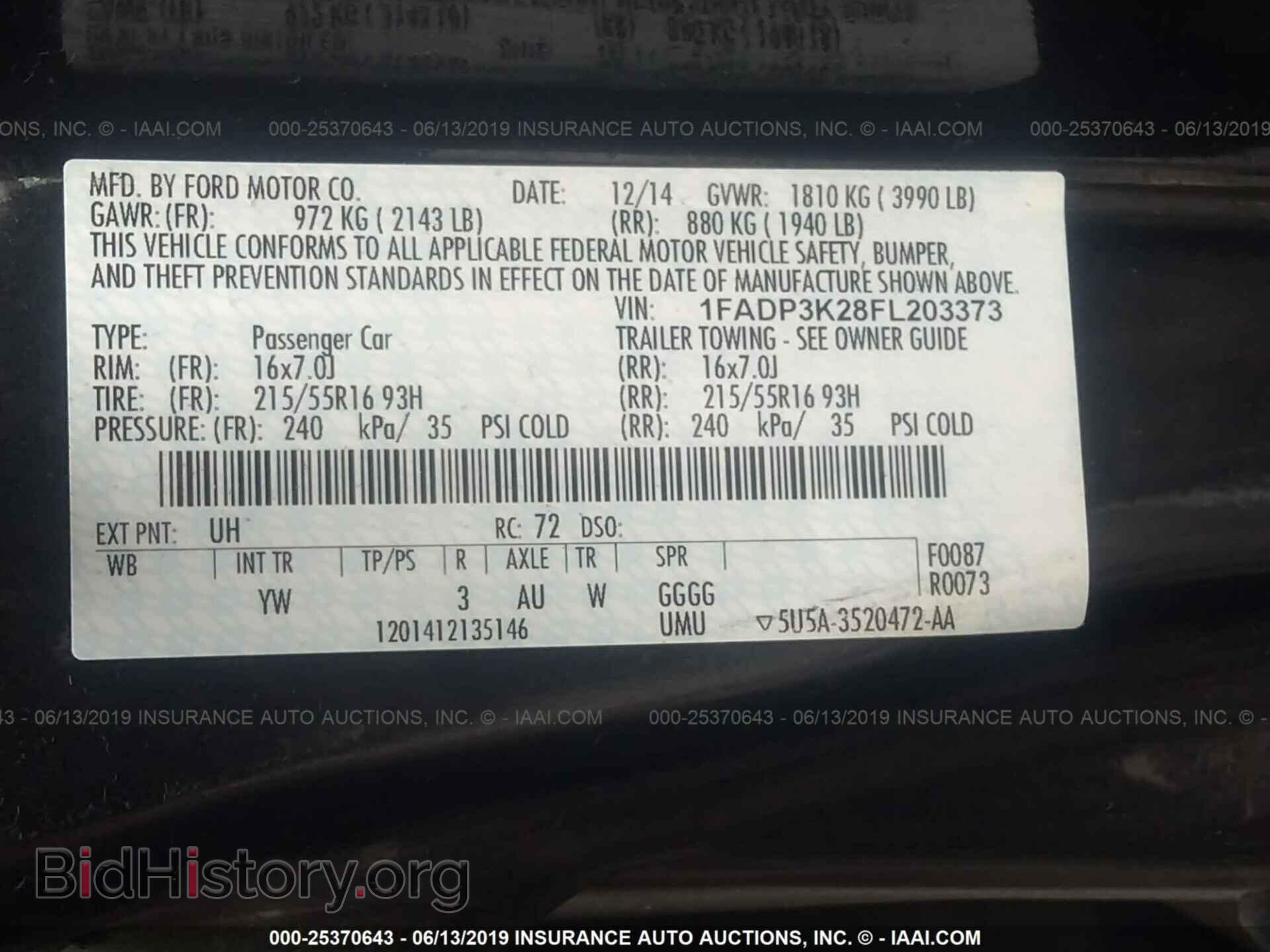 2015 FORD FOCUS - VIN: 1FADP3K28FL203373 - Фото 9