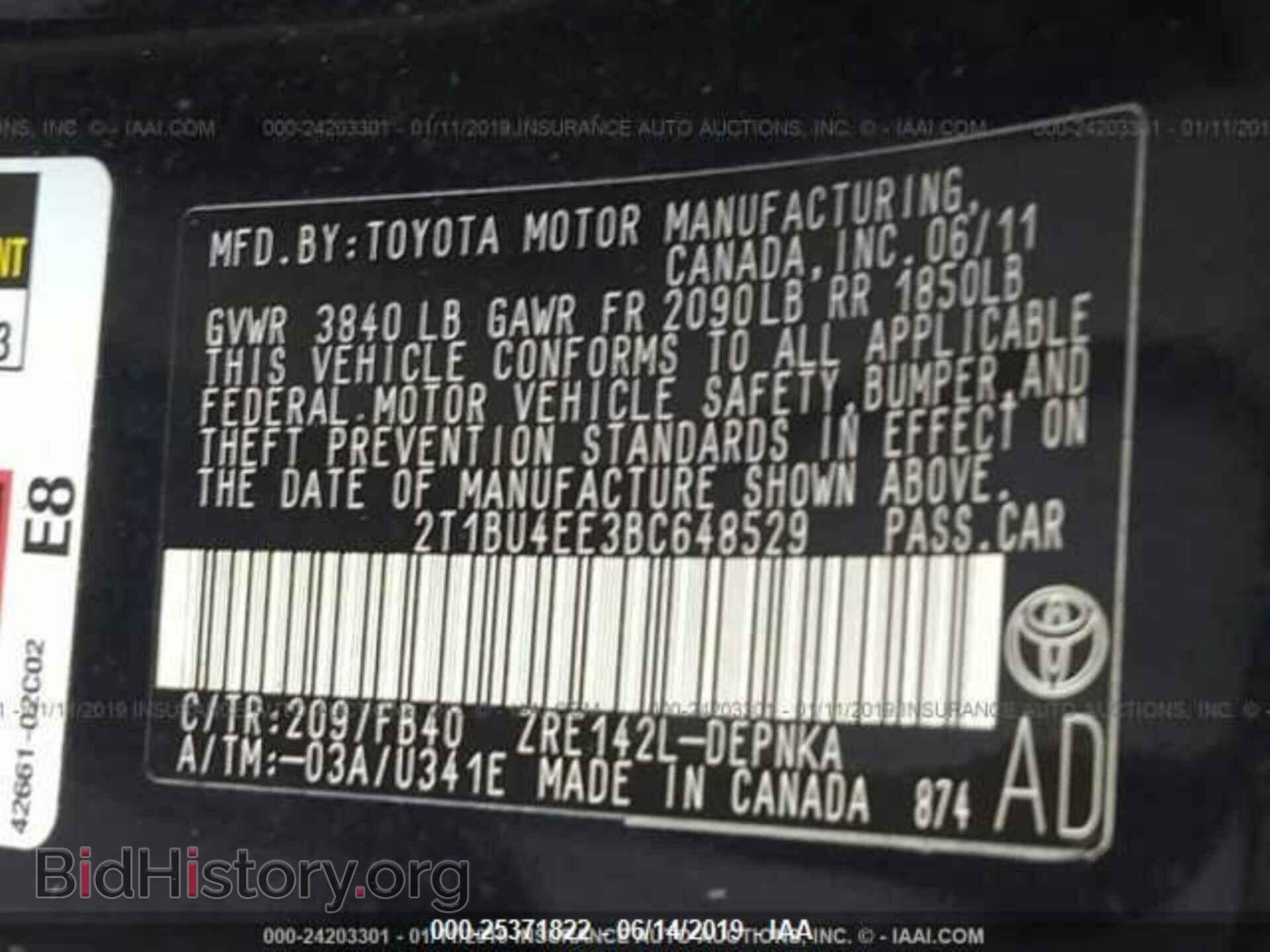 2011 TOYOTA COROLLA - VIN: 2T1BU4EE3BC648529 - Фото 9