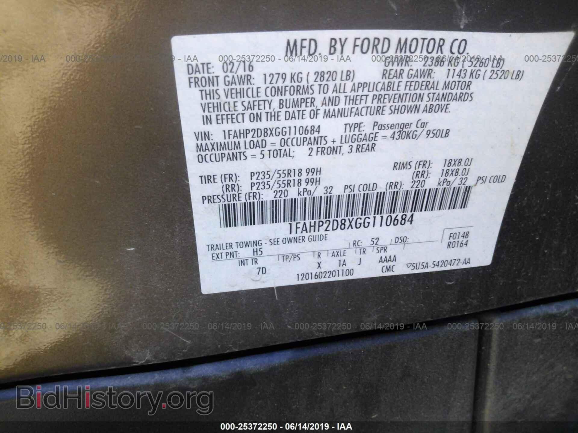 2016 FORD TAURUS - VIN: 1FAHP2D8XGG110684 - Photo 9