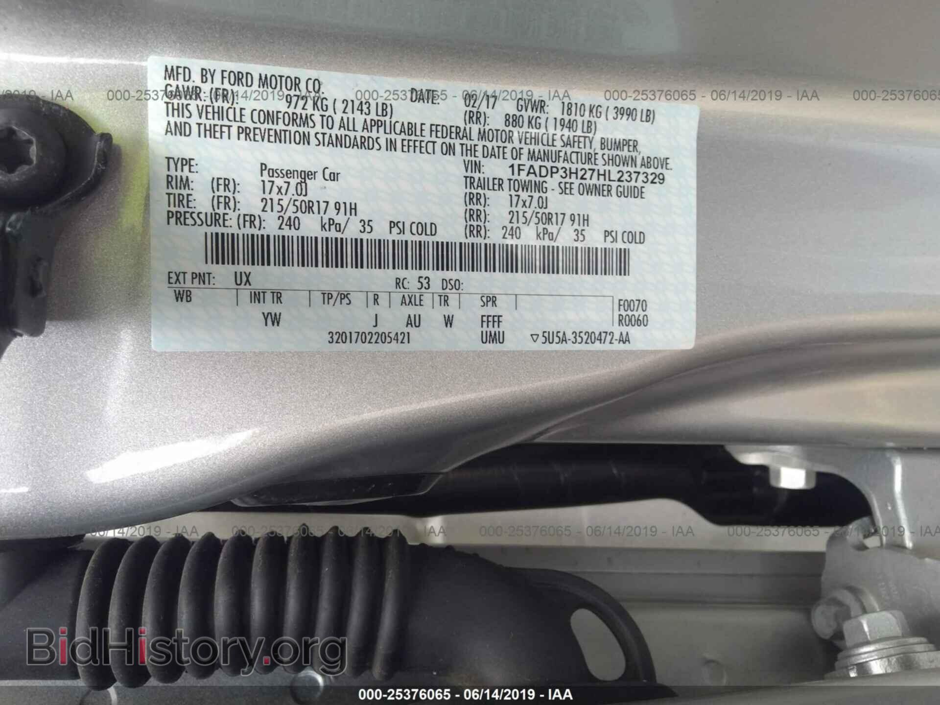 2017 FORD FOCUS - VIN: 1FADP3H27HL237329 - Фото 9