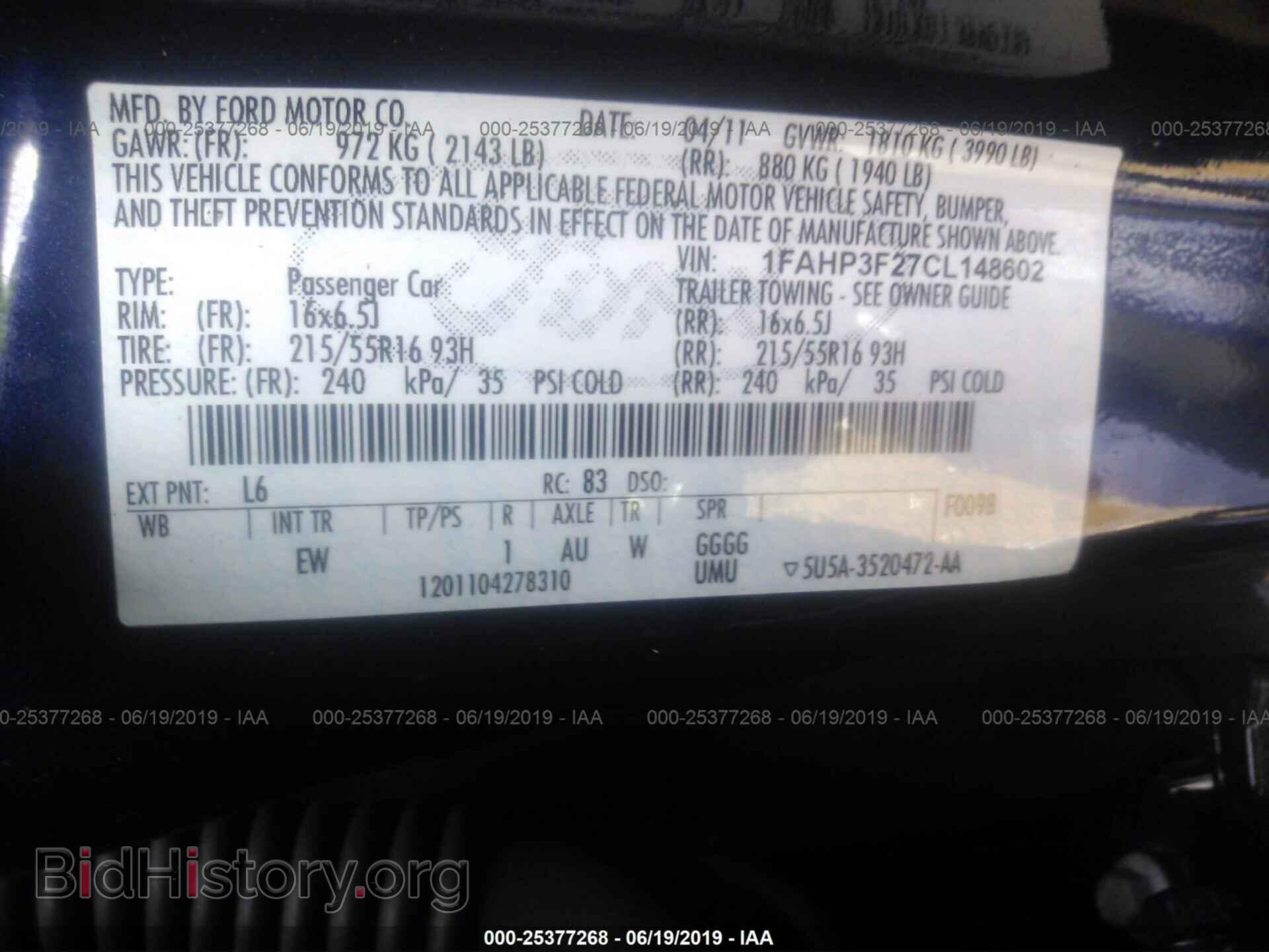 2012 FORD FOCUS - VIN: 1FAHP3F27CL148602 - Фото 9
