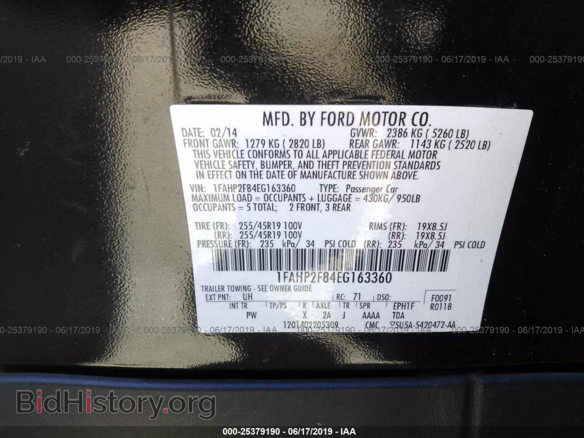 2014 FORD TAURUS - VIN: 1FAHP2F84EG163360 - Фото 9