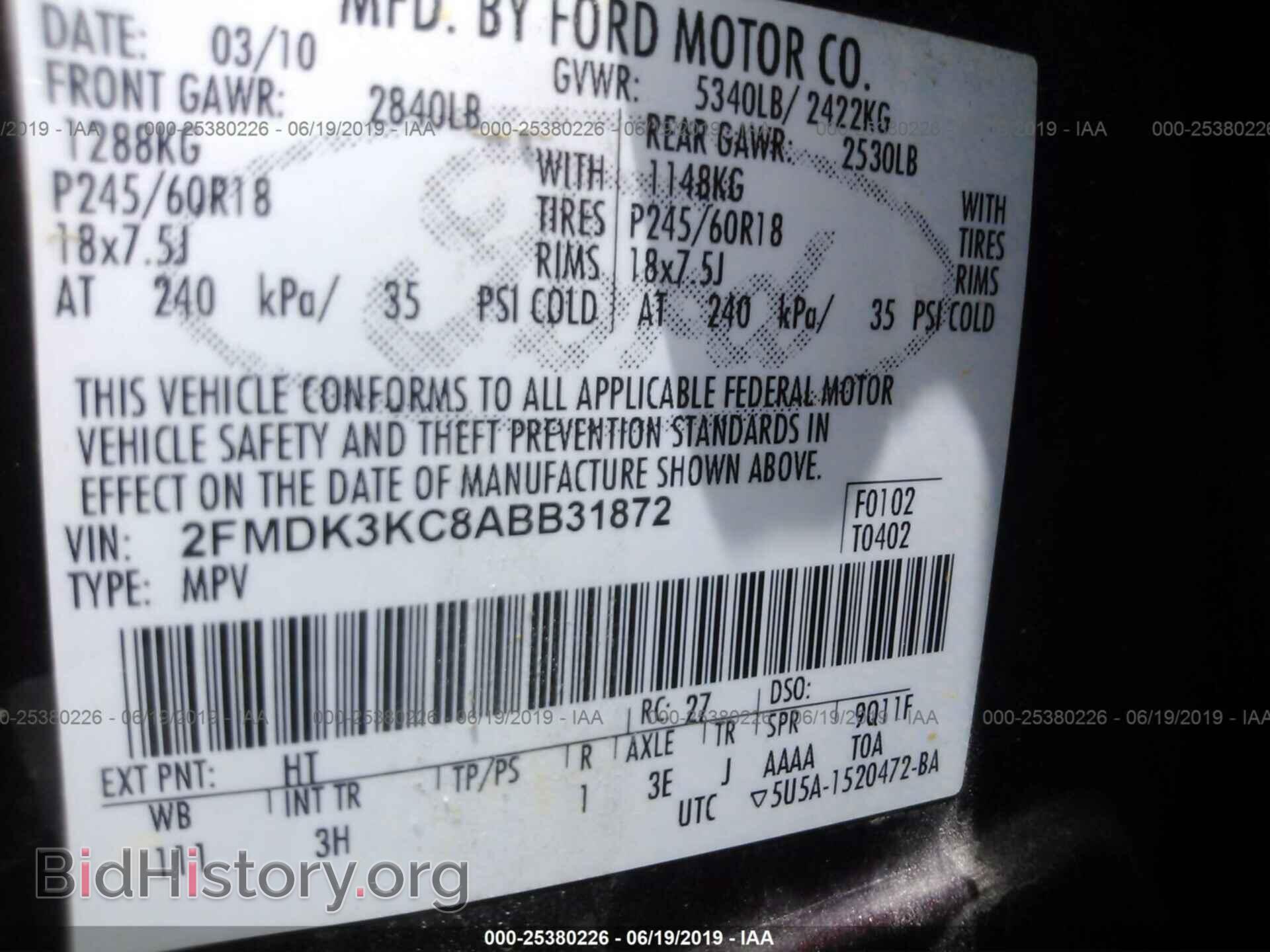 2010 FORD EDGE - VIN: 2FMDK3KC8ABB31872 - Photo 9