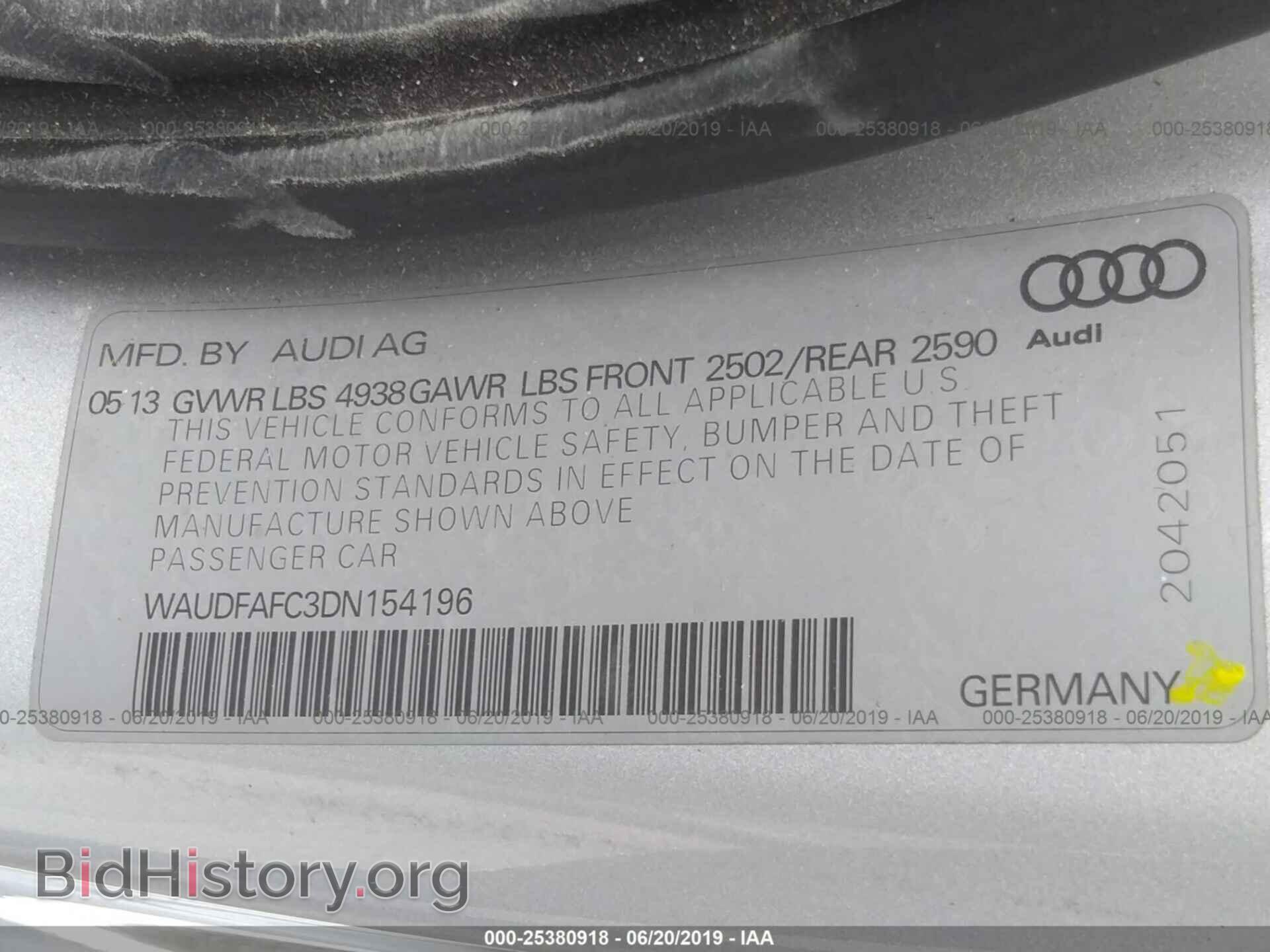 2013 AUDI A6 - VIN: WAUDFAFC3DN154196 - Photo 9