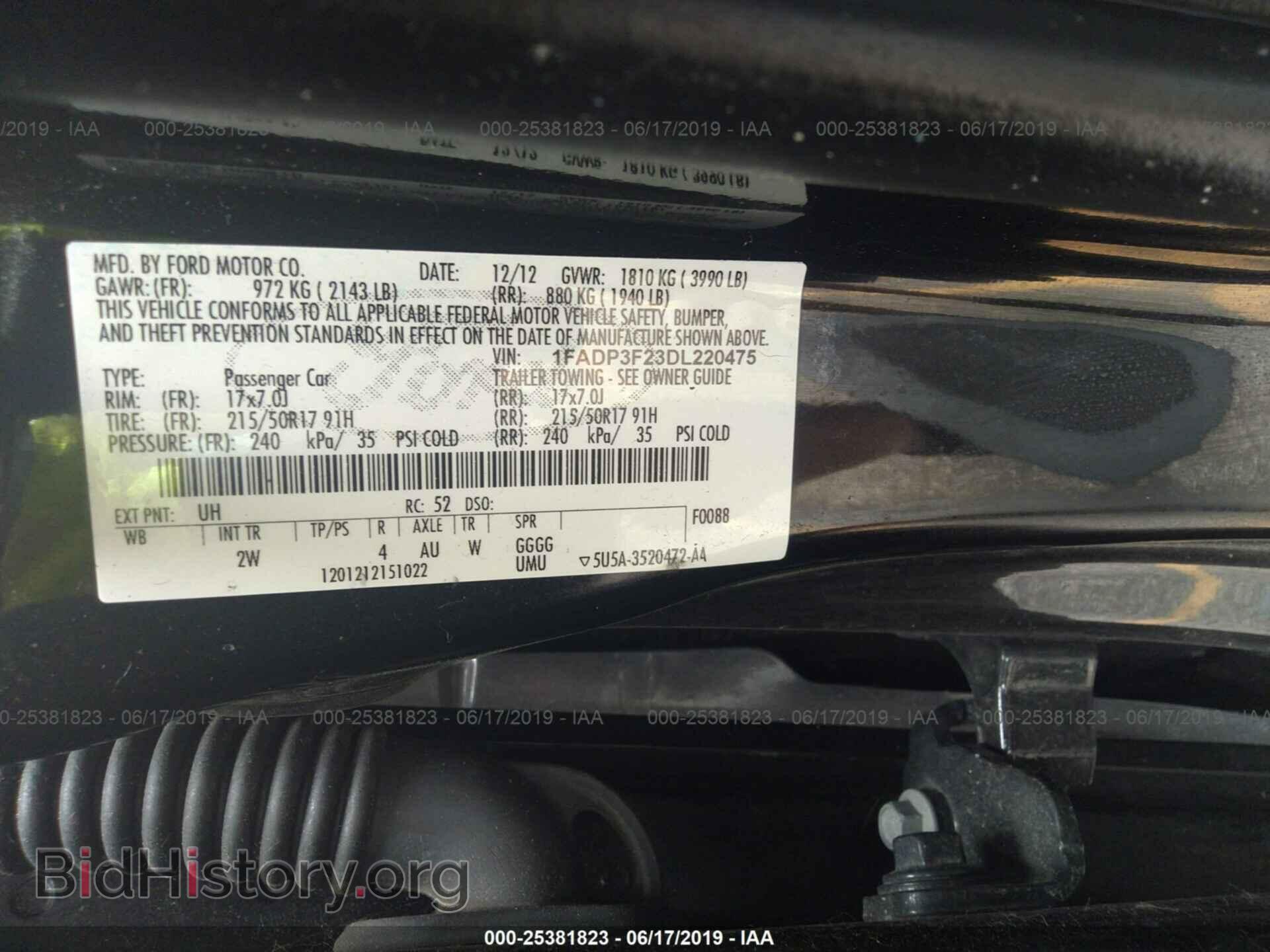 2013 FORD FOCUS - VIN: 1FADP3F23DL220475 - Фото 9