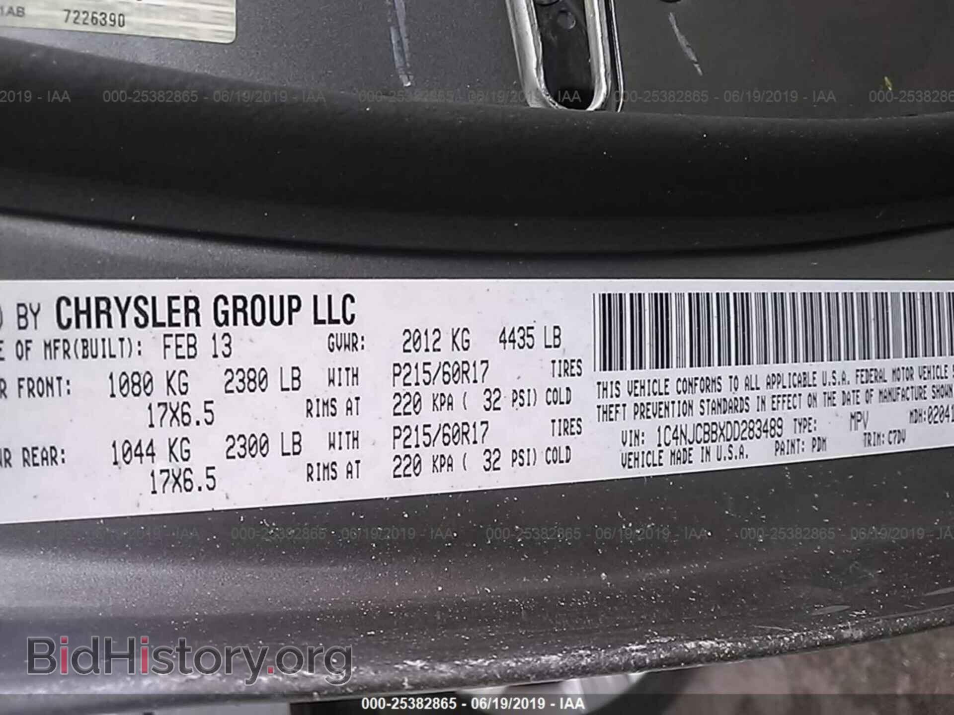2013 JEEP COMPASS - VIN: 1C4NJCBBXDD283489 - Фото 9