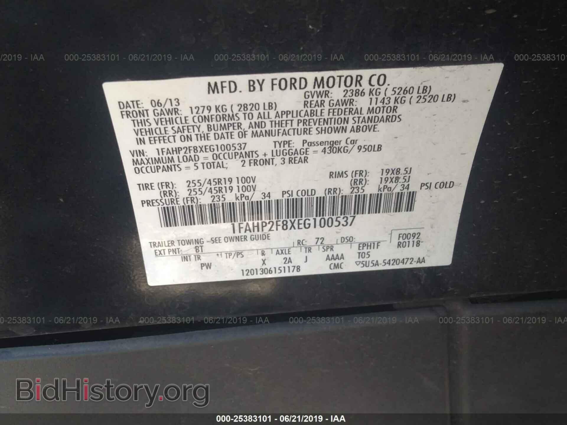 2014 FORD TAURUS - VIN: 1FAHP2F8XEG100537 - Photo 9
