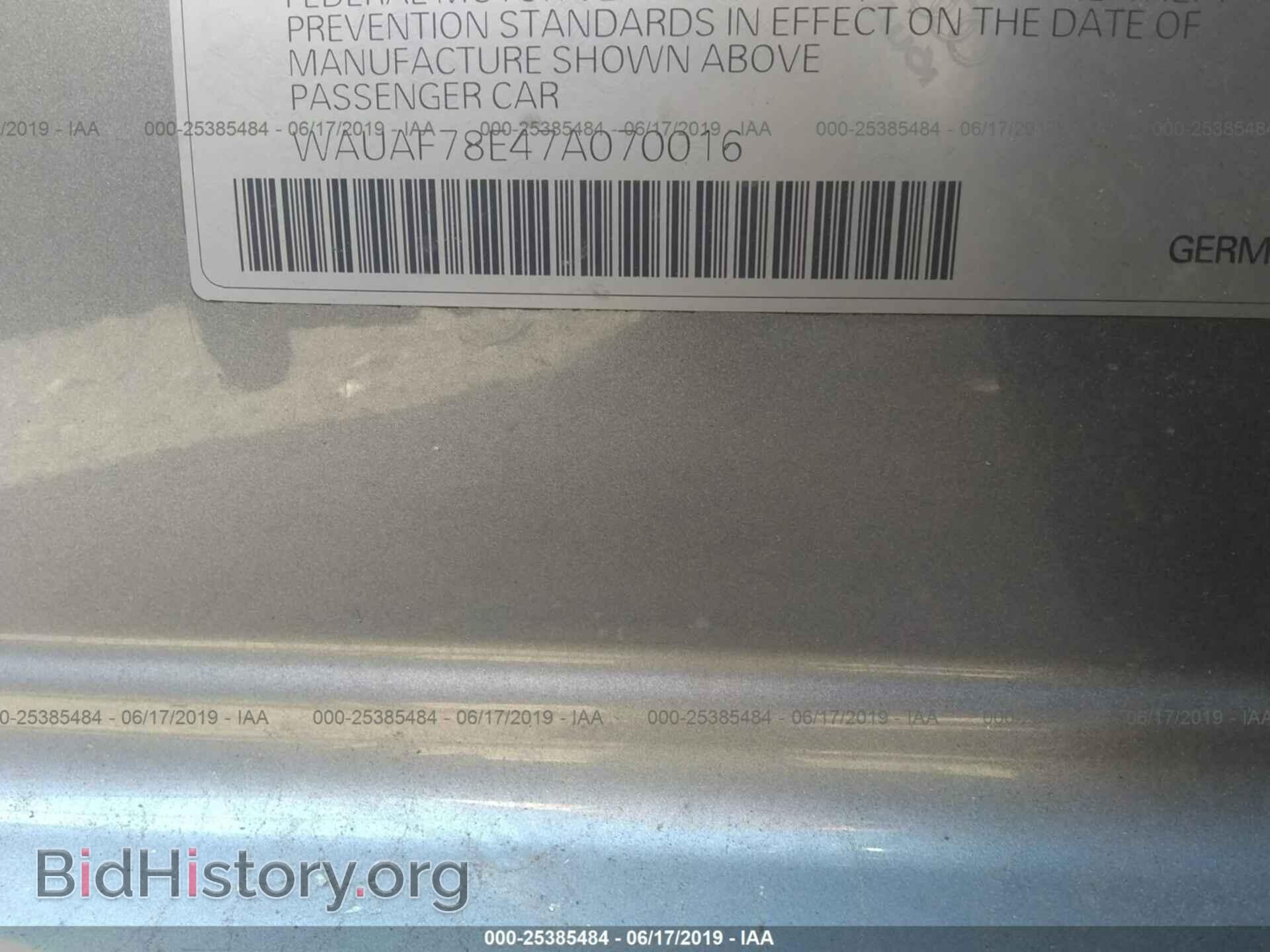 2007 AUDI A4 - VIN: WAUAF78E47A070016 - Фото 9