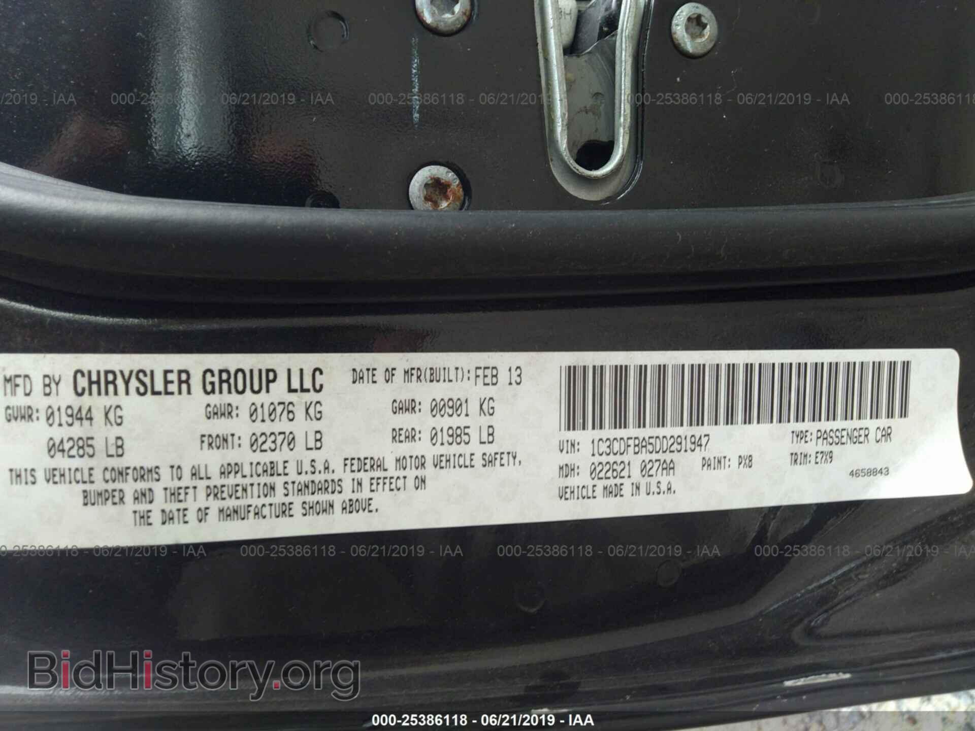 2013 DODGE DART - VIN: 1C3CDFBA5DD291947 - Фото 9