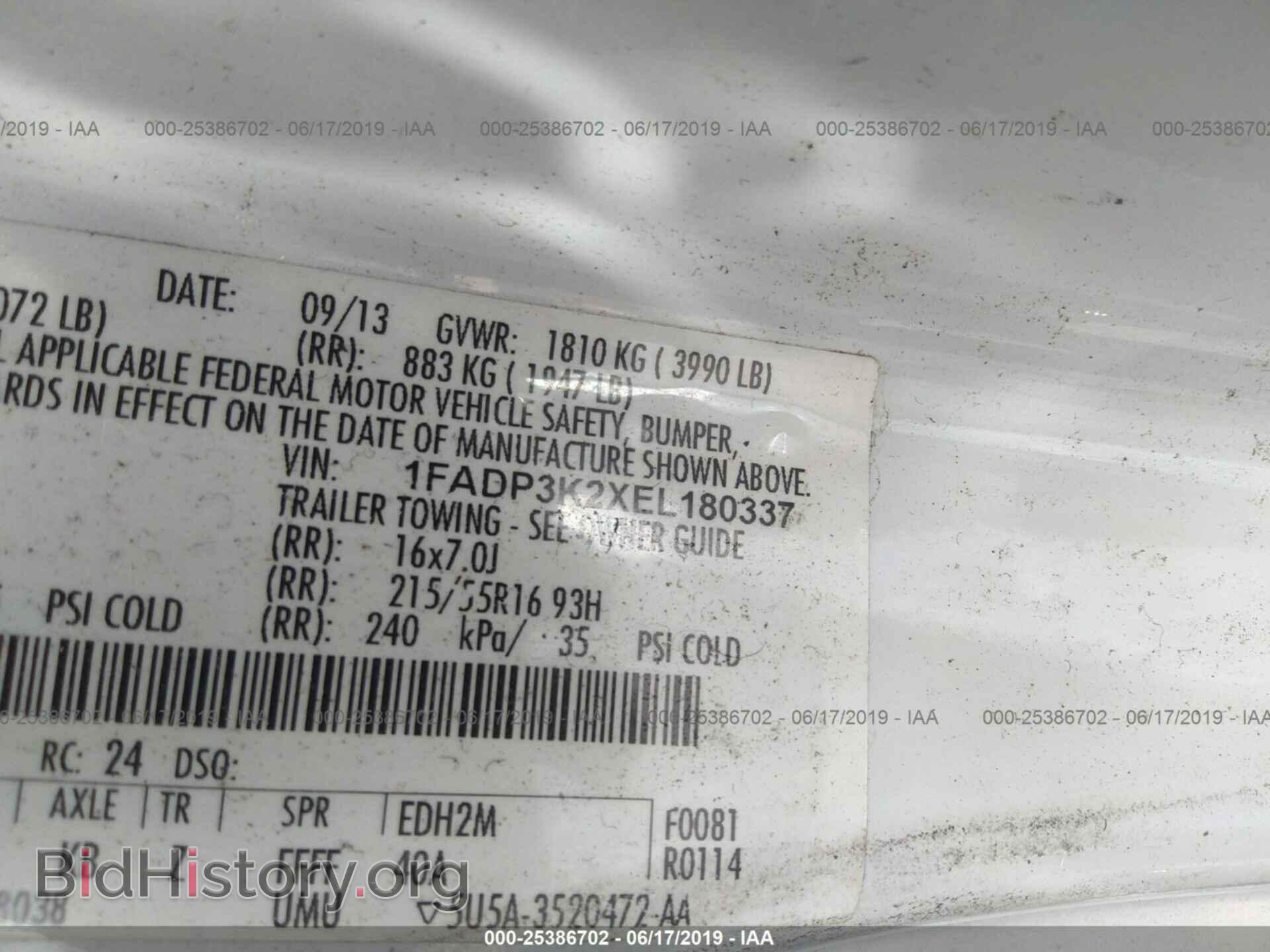2014 FORD FOCUS - VIN: 1FADP3K2XEL180337 - Фото 9