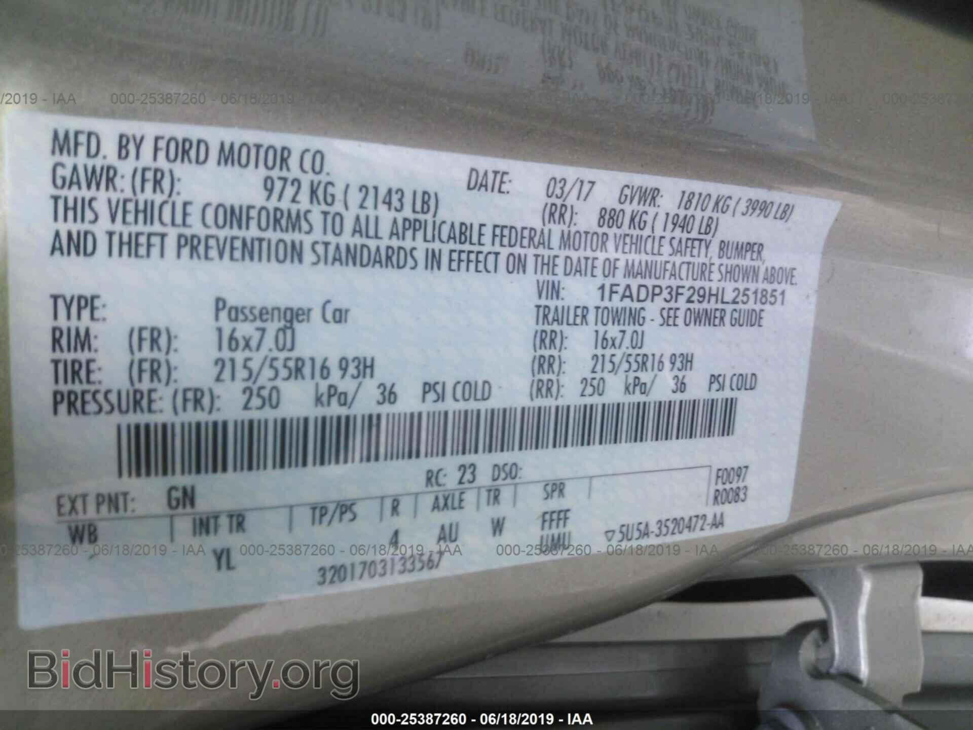 2017 FORD FOCUS - VIN: 1FADP3F29HL251851 - Photo 9