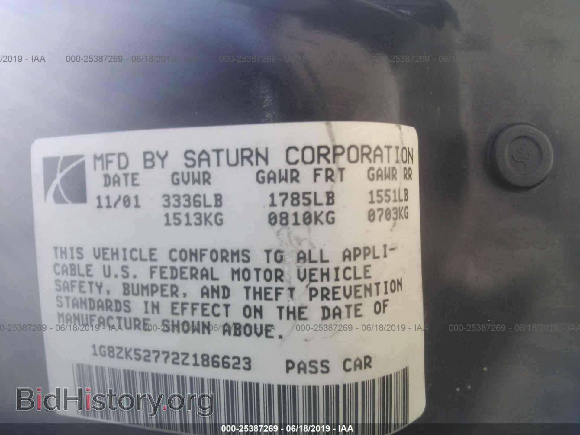 2002 SATURN SL2 - VIN: 1G8ZK52772Z186623 - Фото 9