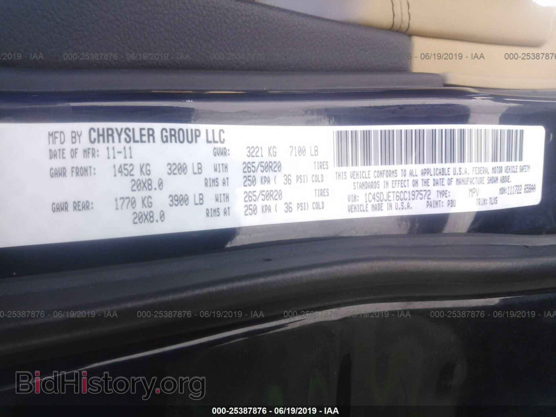 2012 DODGE DURANGO - VIN: 1C4SDJET6CC197572 - Photo 9