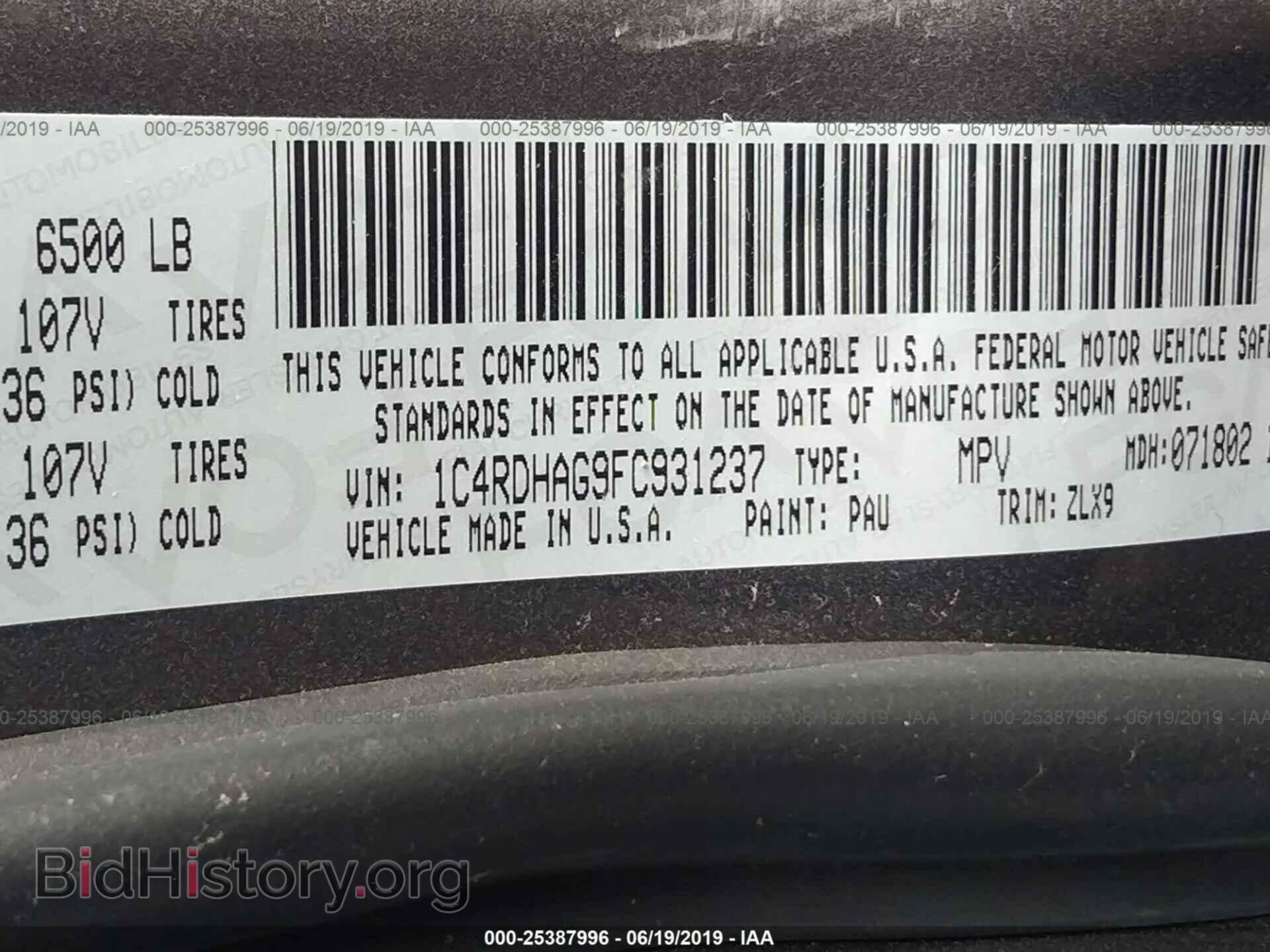 2015 DODGE DURANGO - VIN: 1C4RDHAG9FC931237 - Photo 9