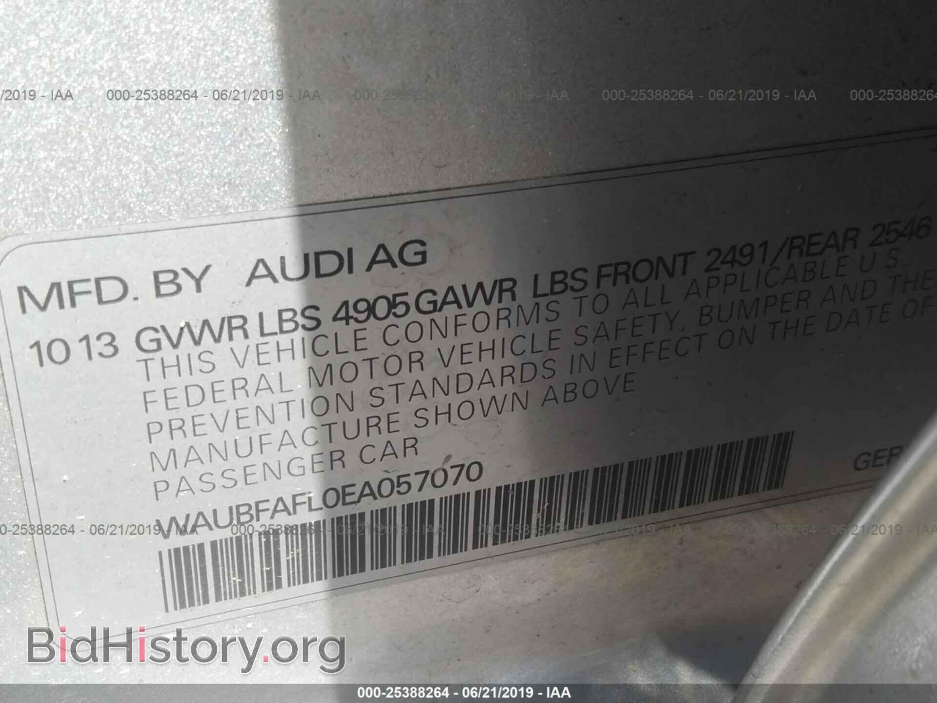 2014 AUDI A4 - VIN: WAUBFAFL0EA057070 - Фото 9