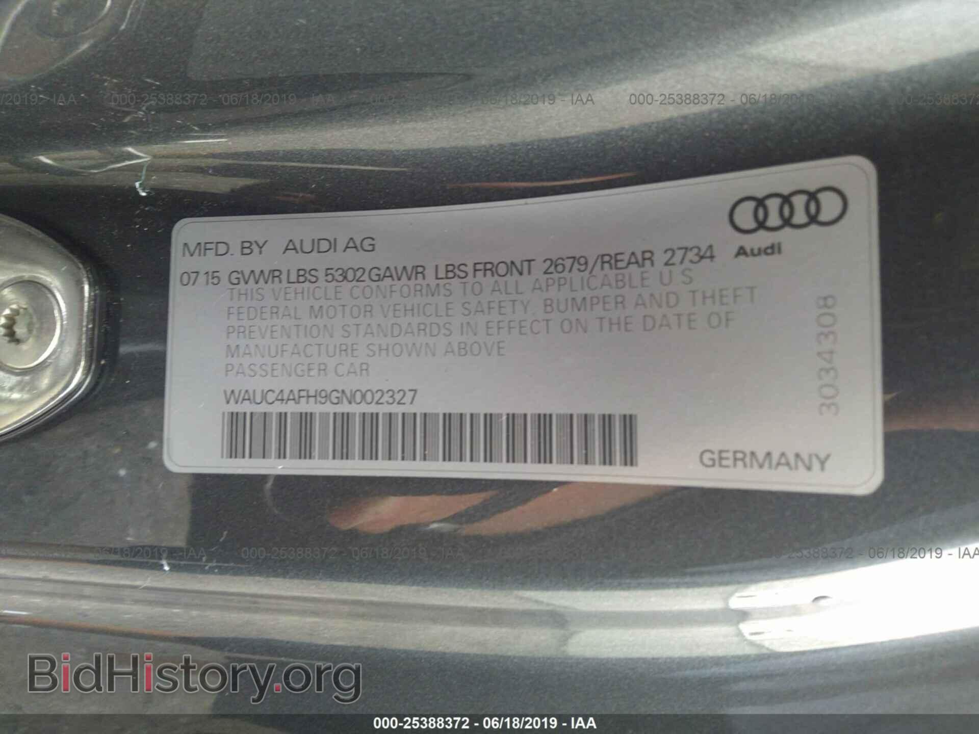 2016 AUDI S5 - VIN: WAUC4AFH9GN002327 - Фото 9