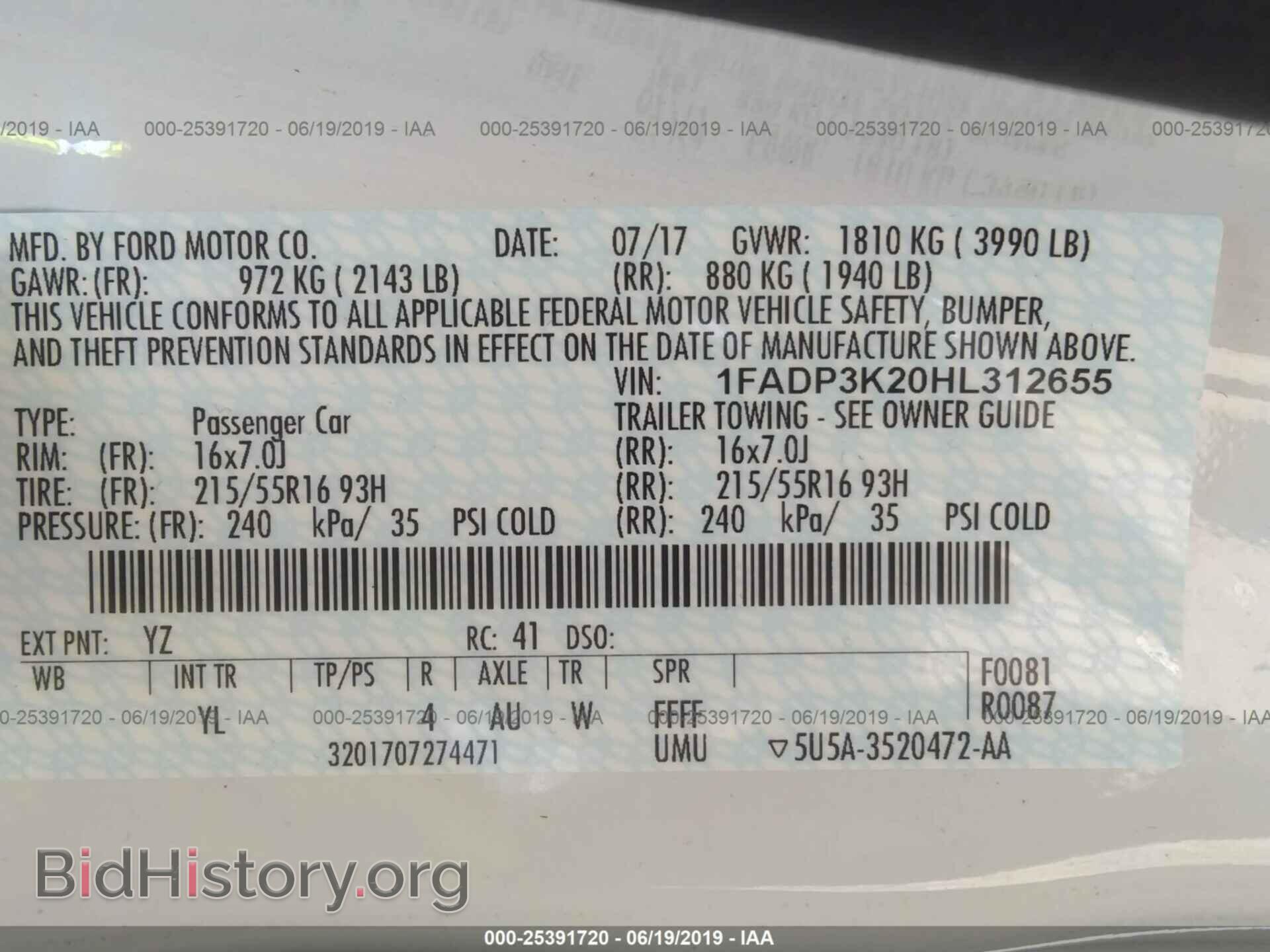 2017 FORD FOCUS - VIN: 1FADP3K20HL312655 - Фото 9
