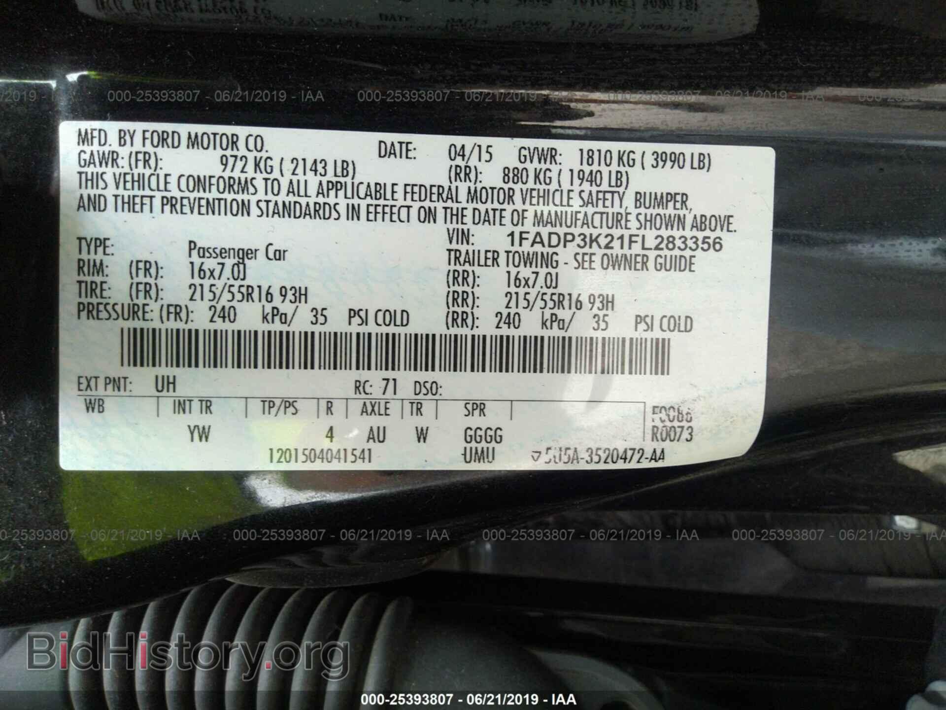 2015 FORD FOCUS - VIN: 1FADP3K21FL283356 - Фото 9