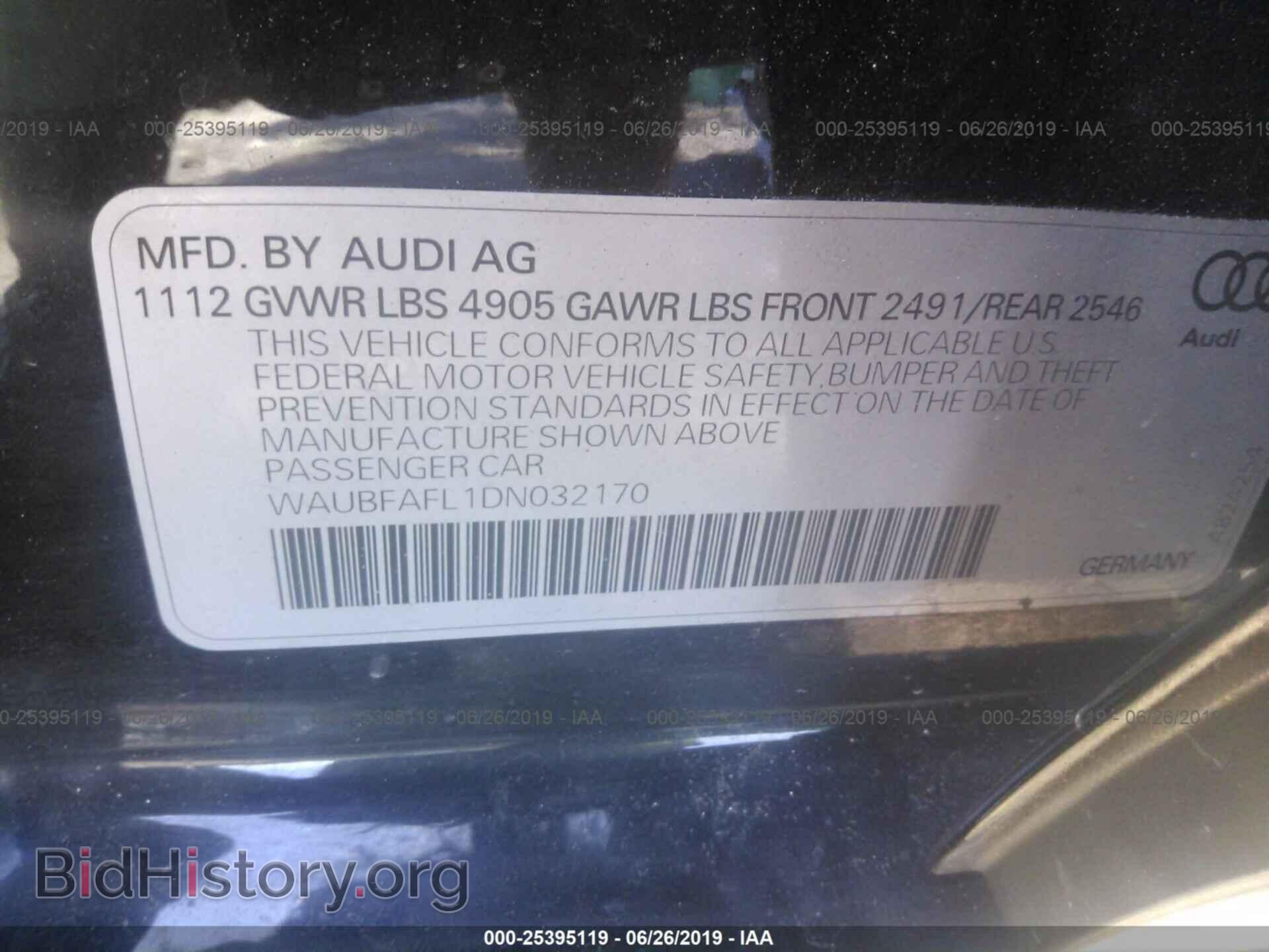 2013 AUDI A4 - VIN: WAUBFAFL1DN032170 - Фото 9