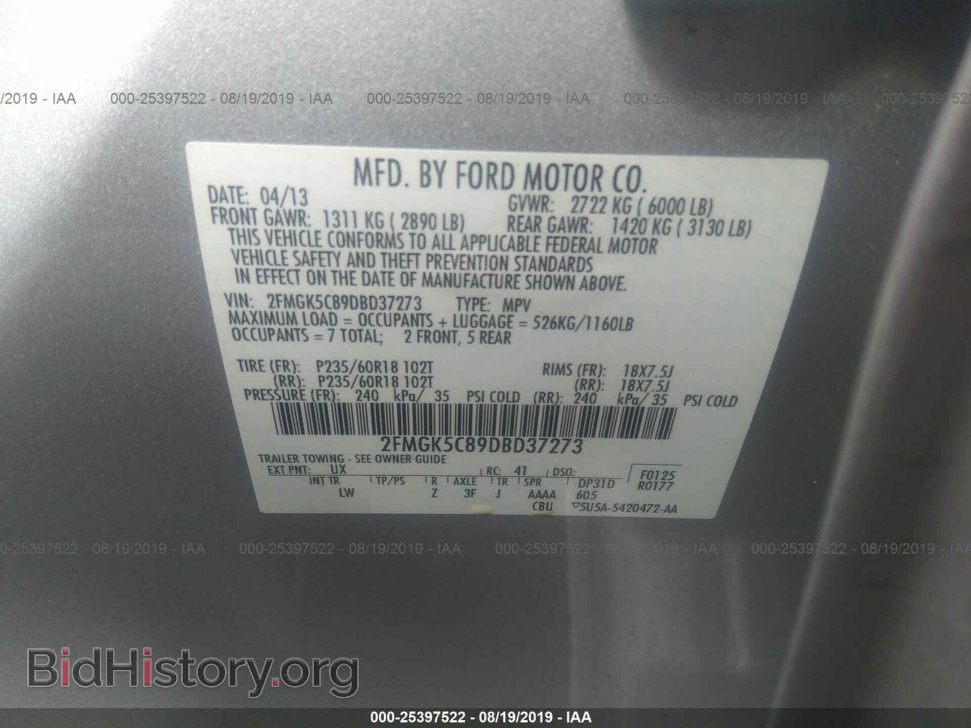 2013 FORD FLEX - VIN: 2FMGK5C89DBD37273 - Photo 9