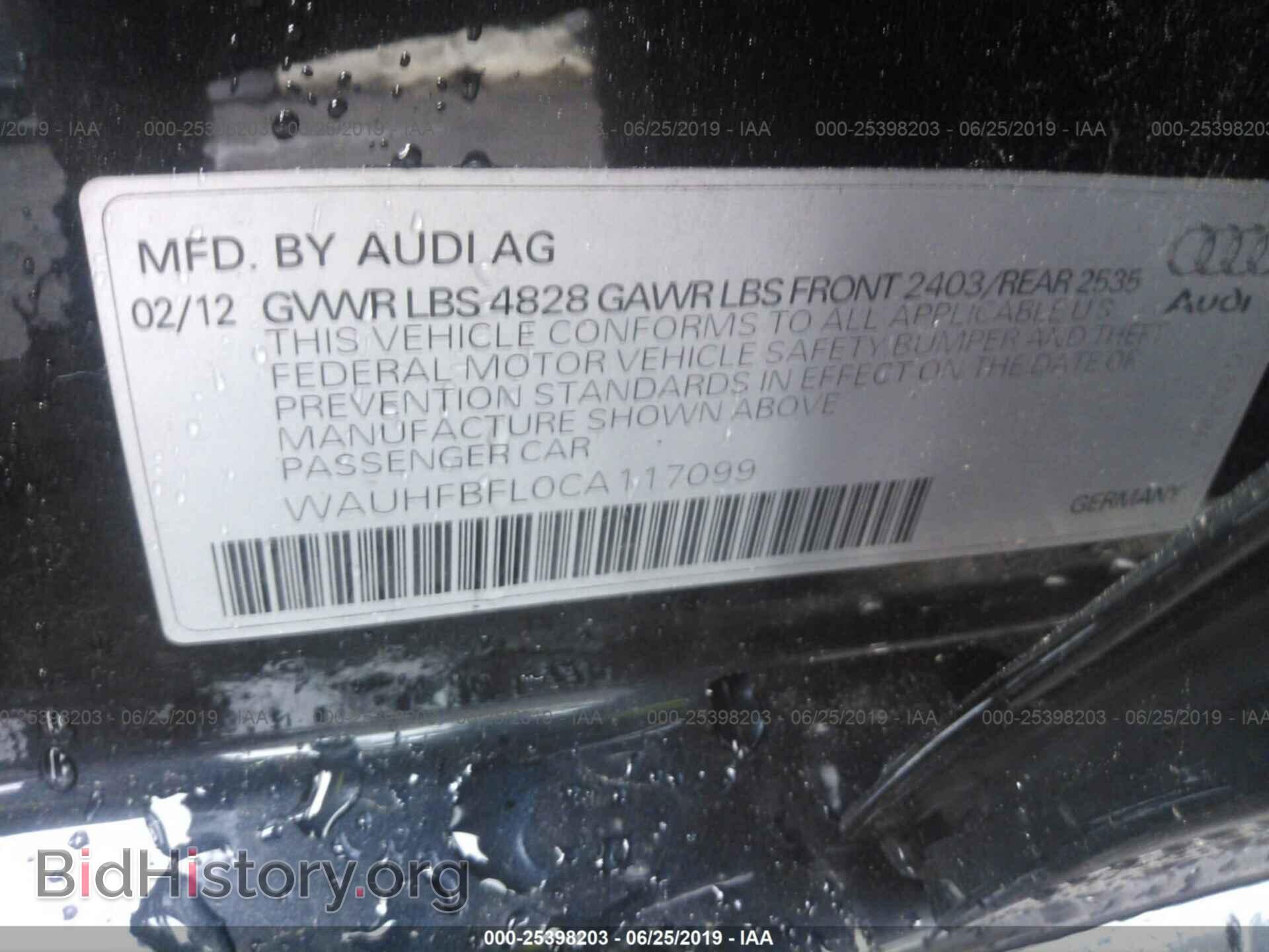 2012 AUDI A4 - VIN: WAUHFBFL0CA117099 - Фото 9