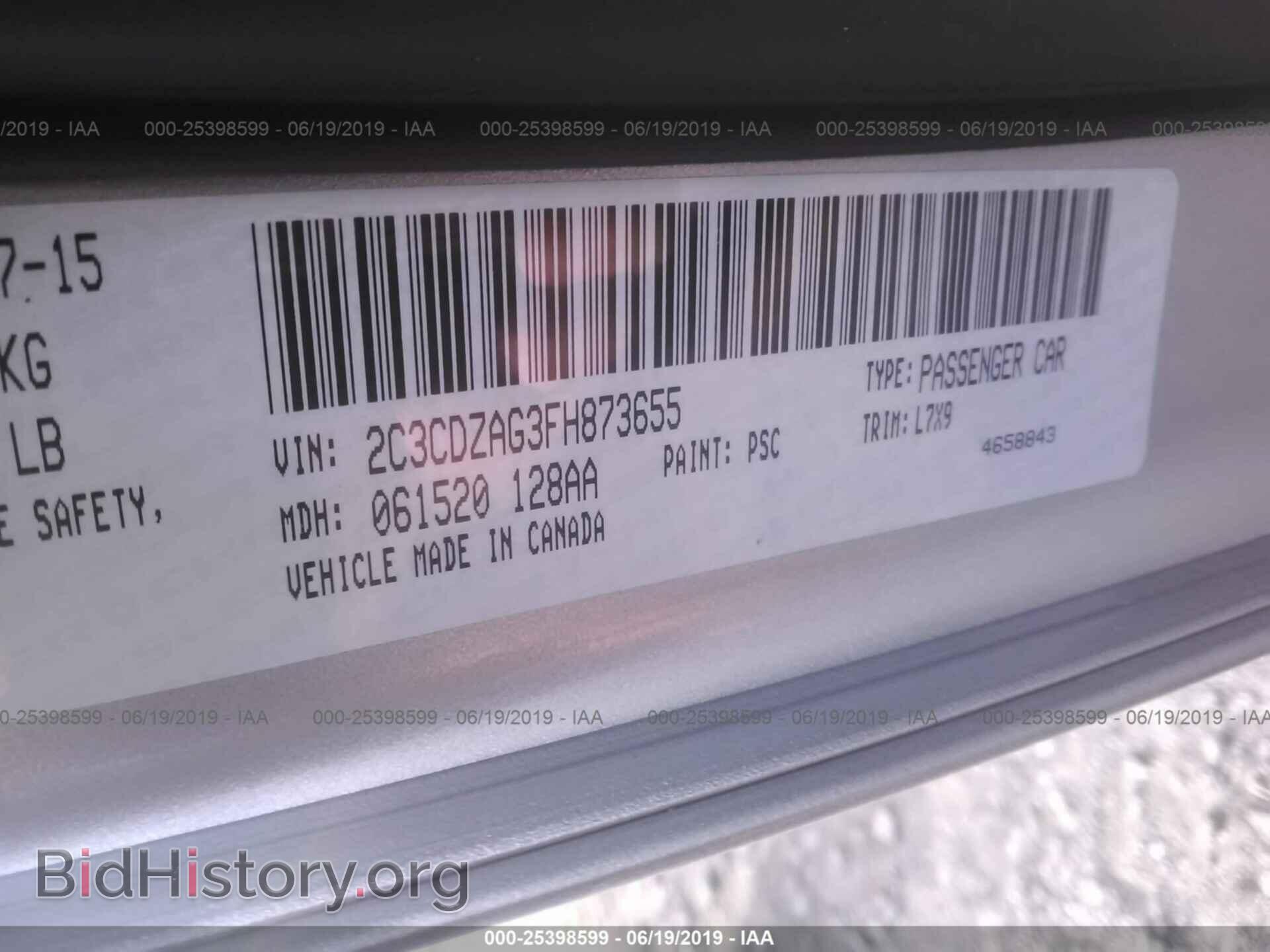2015 DODGE CHALLENGER - VIN: 2C3CDZAG3FH873655 - Photo 9
