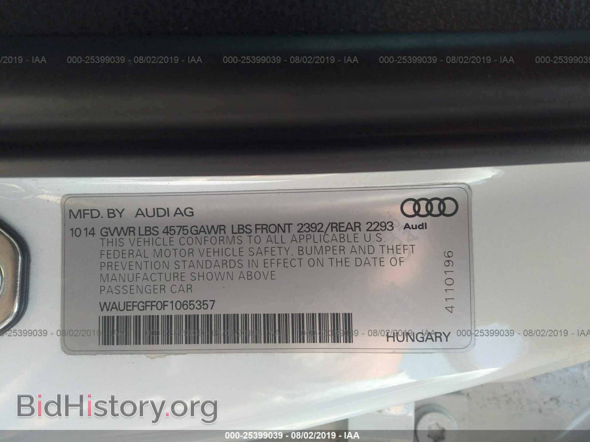 2015 AUDI A3 - VIN: WAUEFGFF0F1065357 - Фото 9