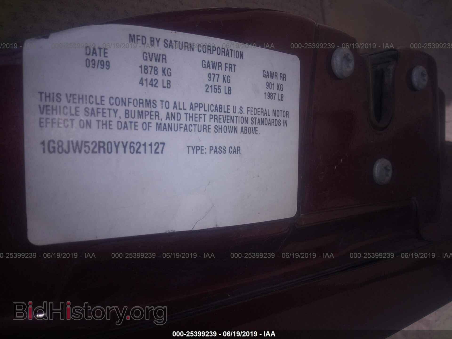 2000 SATURN LS2 - VIN: 1G8JW52R0YY621127 - Фото 9