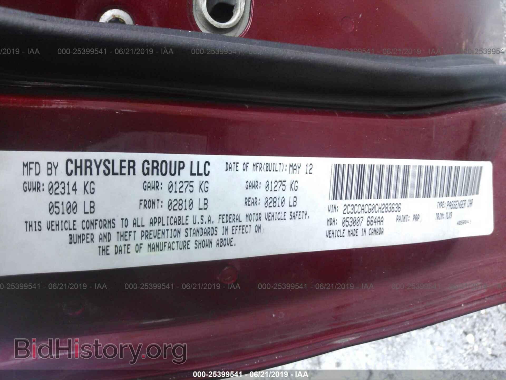 2012 CHRYSLER 300 - VIN: 2C3CCACG0CH283636 - Фото 9