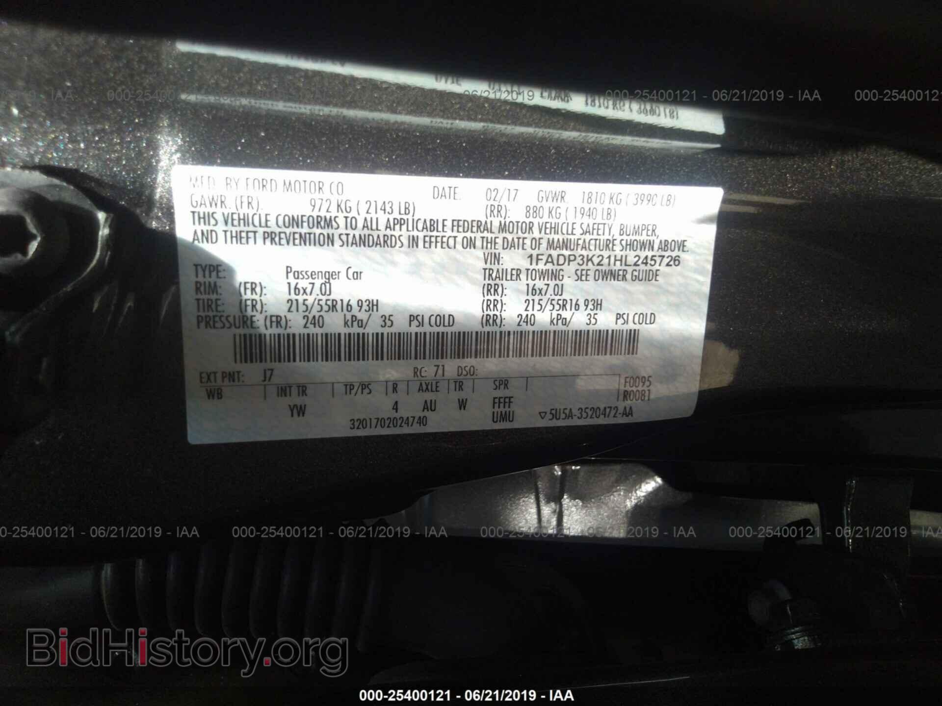 2017 FORD FOCUS - VIN: 1FADP3K21HL245726 - Фото 9