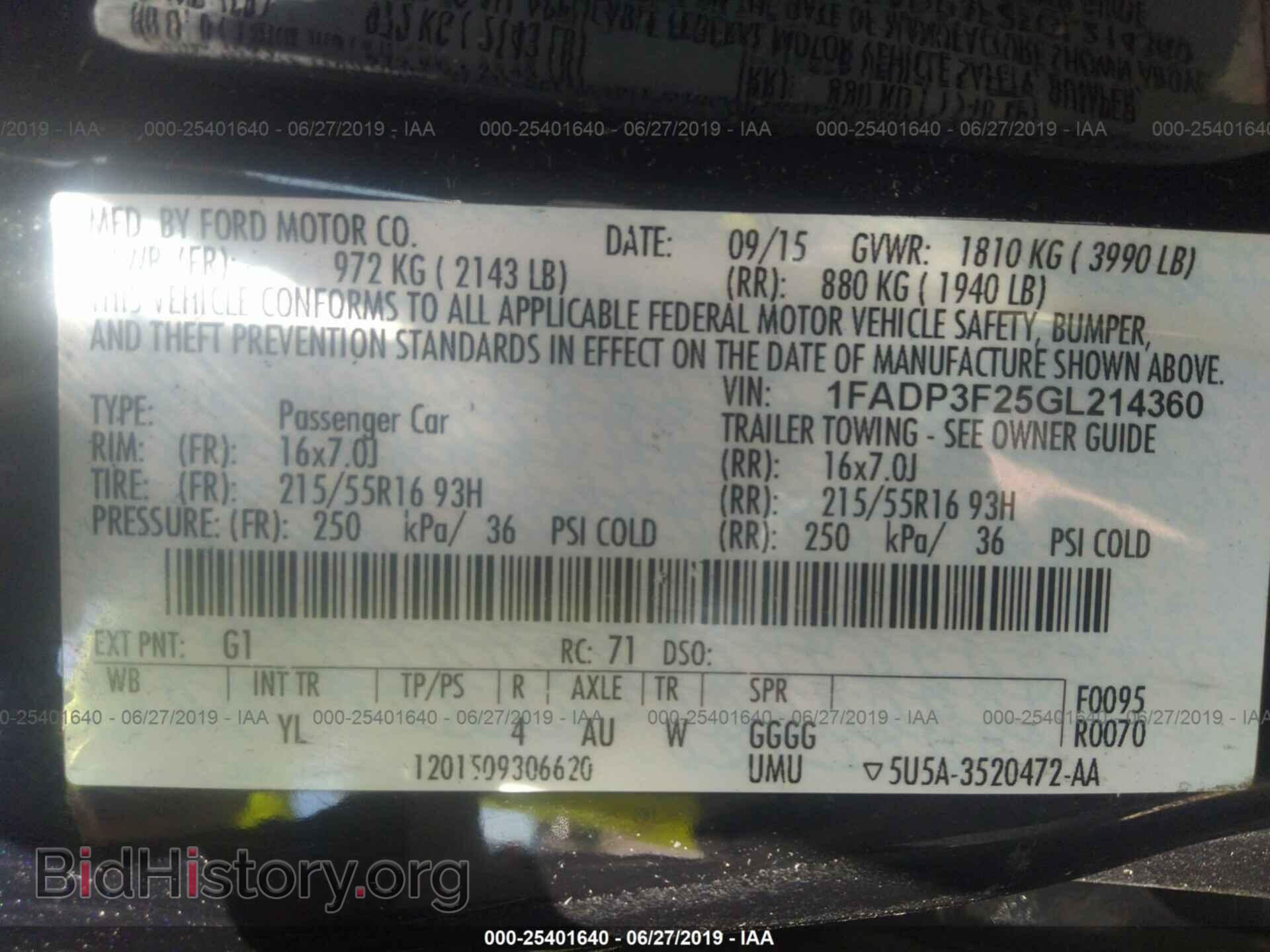 2016 FORD FOCUS - VIN: 1FADP3F25GL214360 - Фото 9