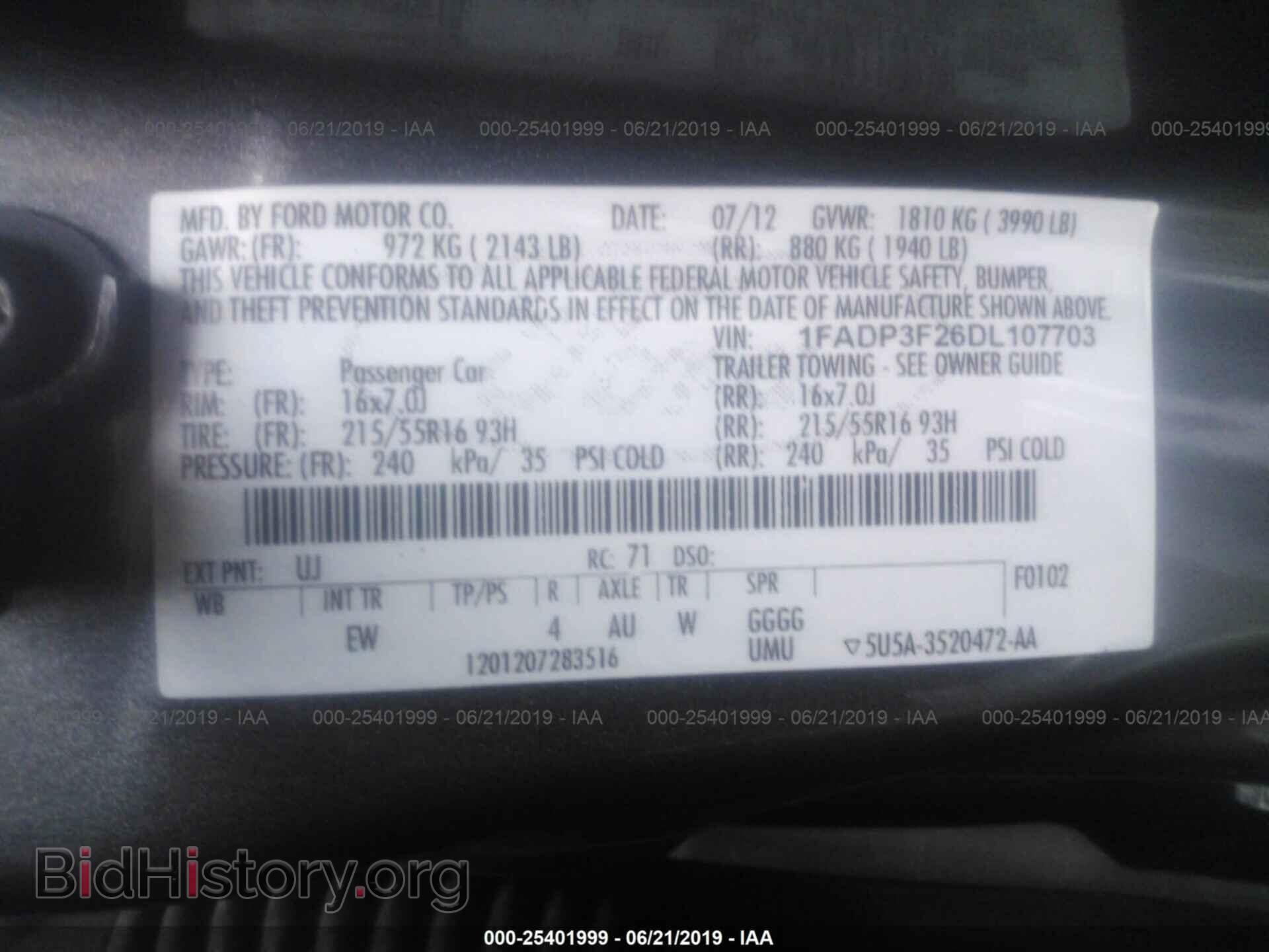 2013 FORD FOCUS - VIN: 1FADP3F26DL107703 - Фото 9